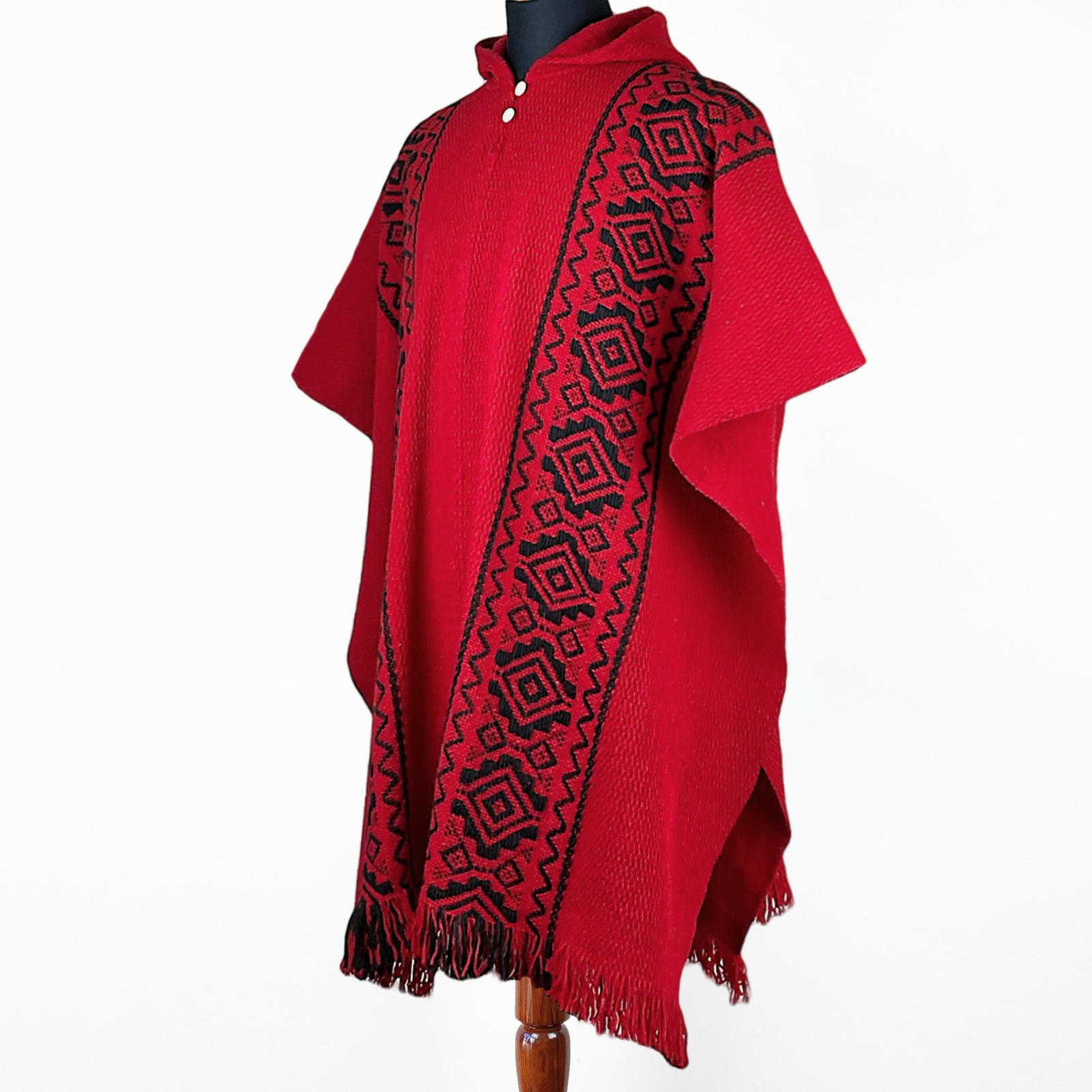 LLAMA WOOL MENS WOMANS UNISEX HOODED PONCHO PULLOVER SWEATER JACKET ALL SEASONS