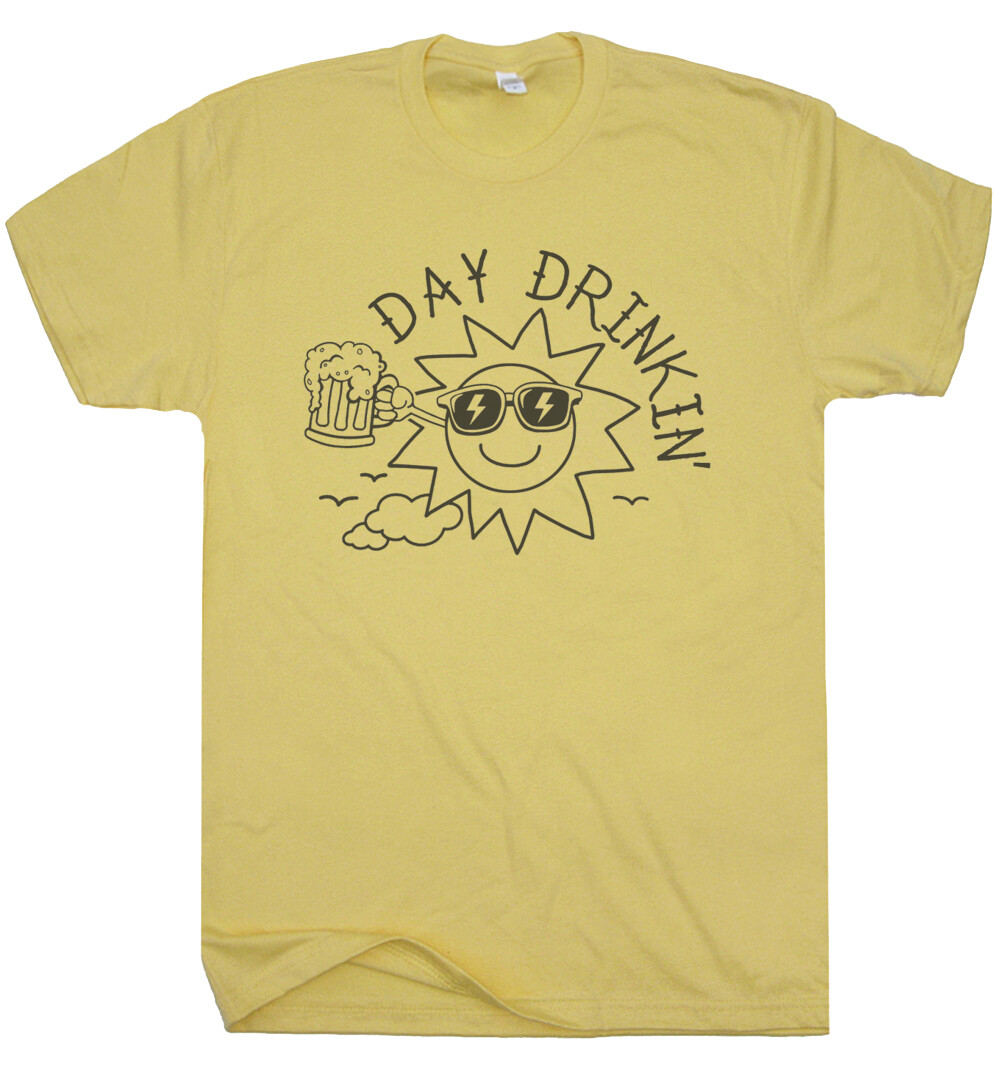 Day Drinking T Shirt Funny Beer Shirts Alcohol Absinthe Party Cool Graphic Tee