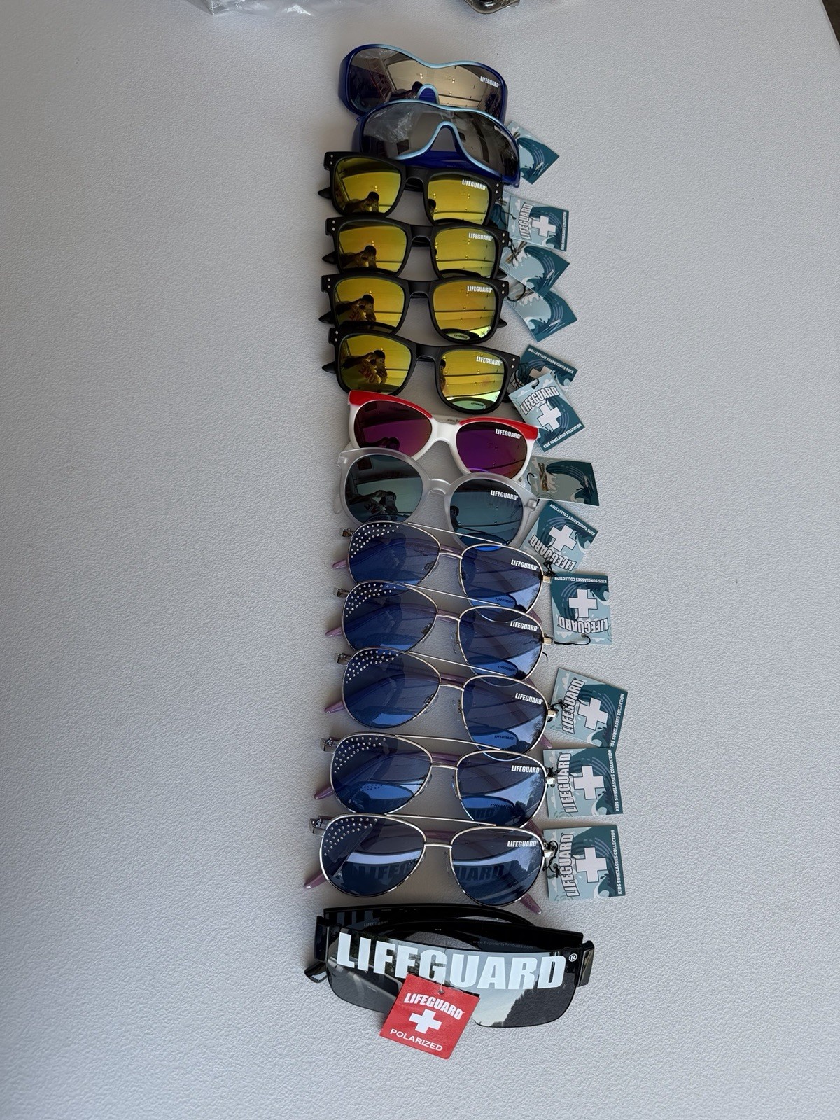 Lifeguard Polarized Sunglasses 14-Pair Lot Bundle – Assorted Styles & Colors
