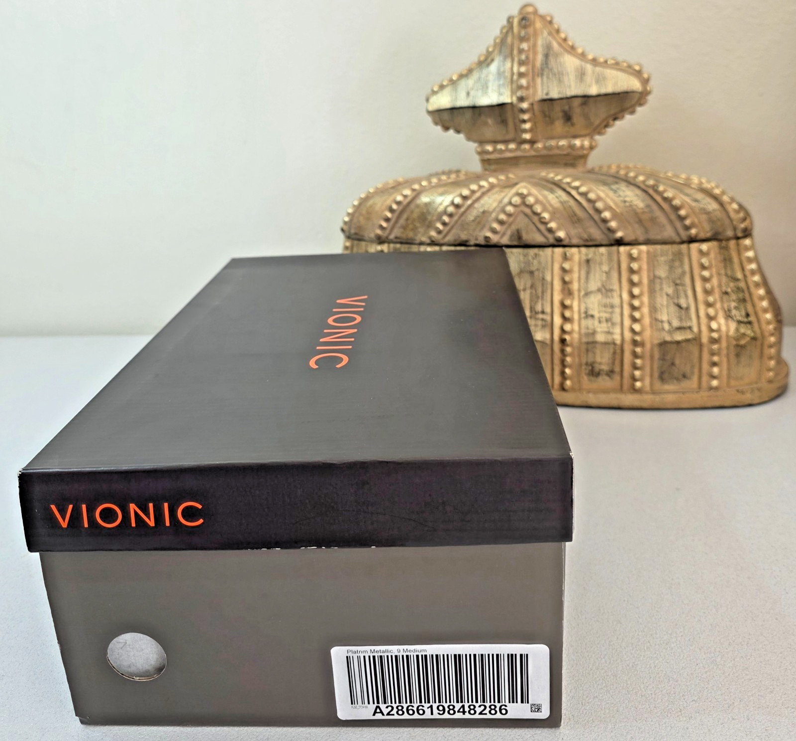 VIONIC Aruba Calypso Orthotic Lace Up Espadrilles Wedge Pewter Size 9 NEW IN BOX