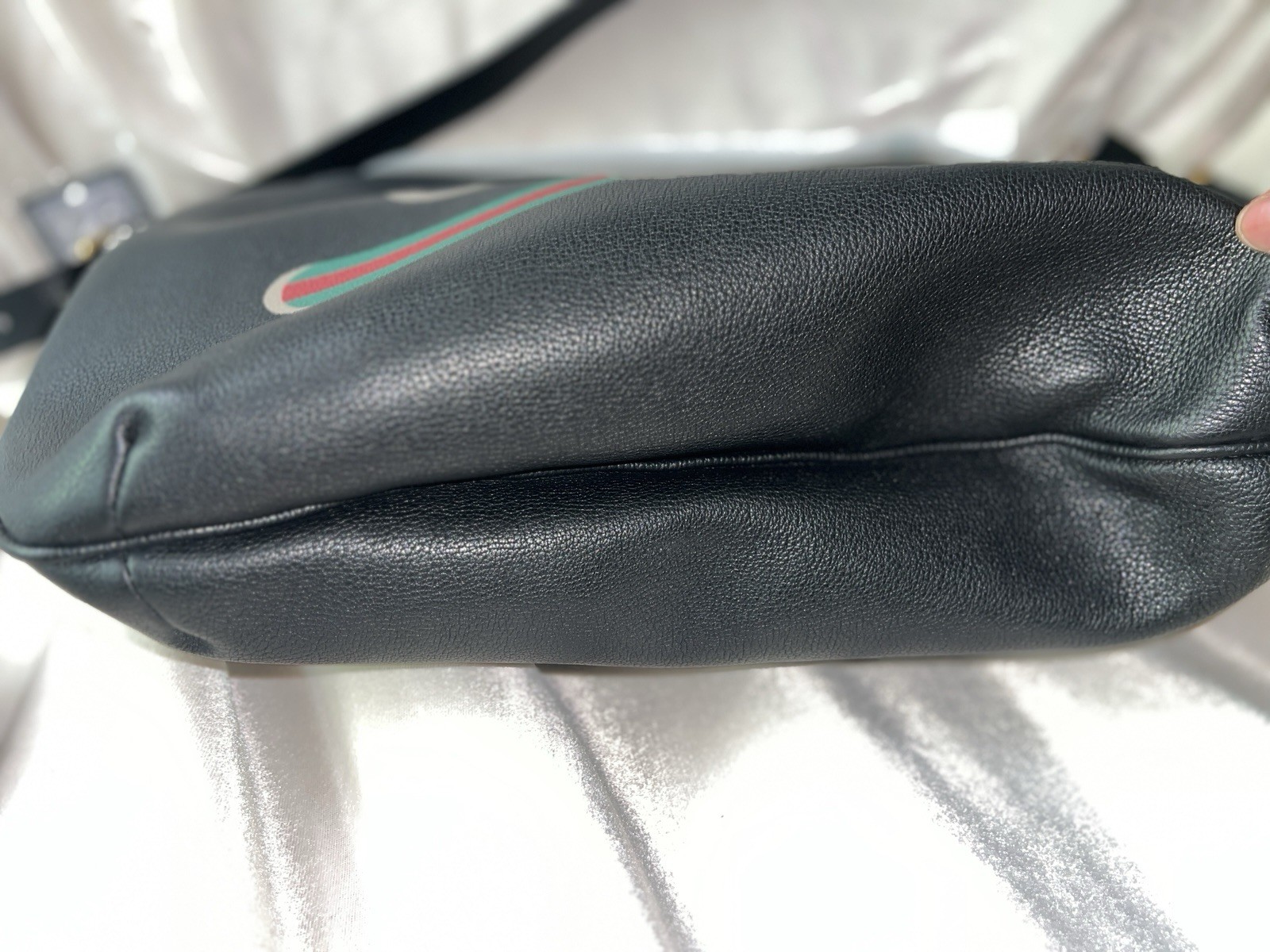 GUCCI Half Moon Hobo Shoulder Bag Calfskin leather Black