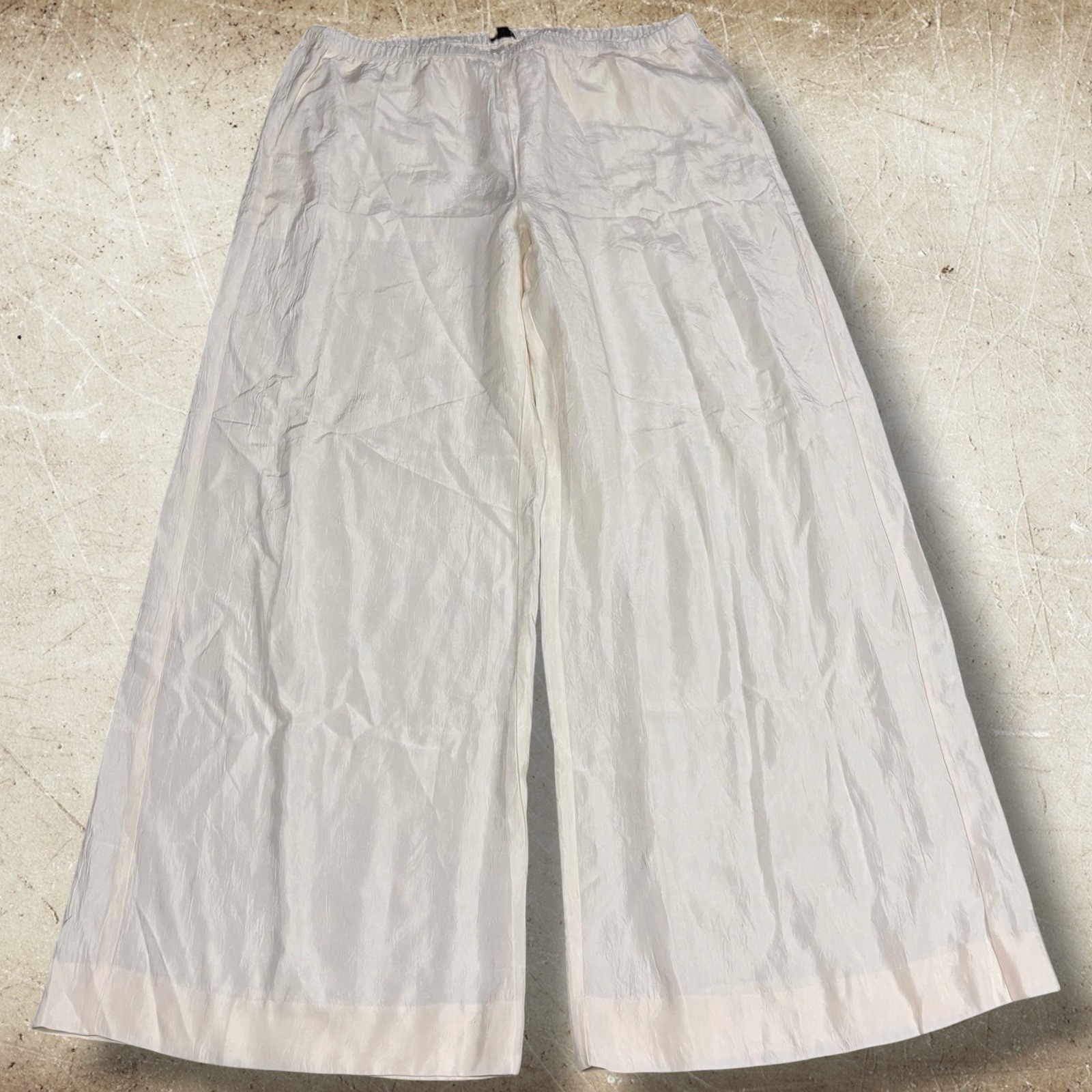 J. Crew Stratus Pant in Textured Satin Women’s Size Large Ivory Classic City NEW