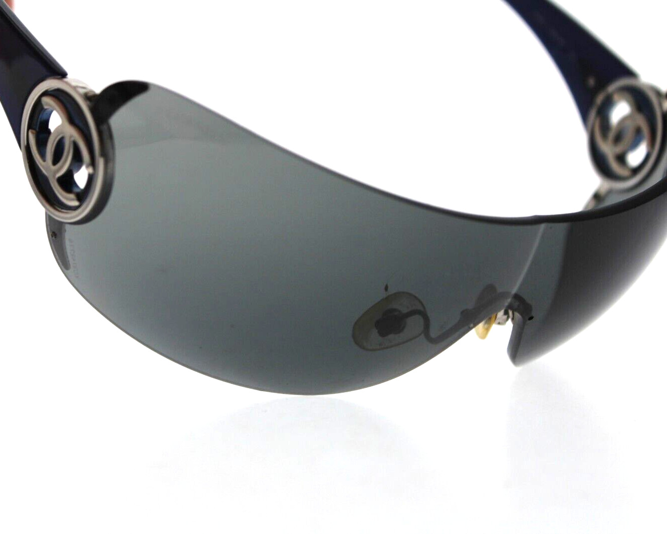 CHANEL Sunglasses AUTHENTIC Mask 4145 c. 351/87 Blue Silver 115 mm Italy