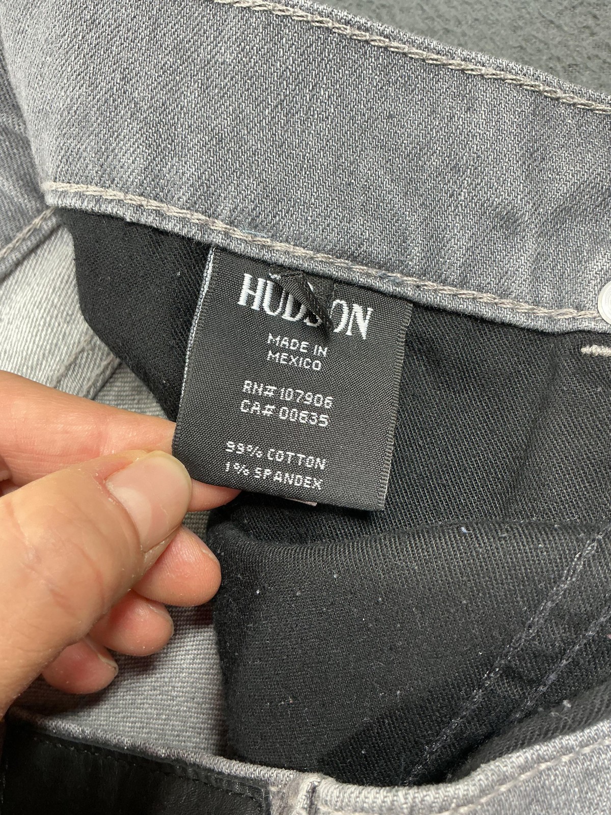 Hudson Jeans Mens 33×32 Gray Byron Five Pocket Straight Stretch Denim Mexico