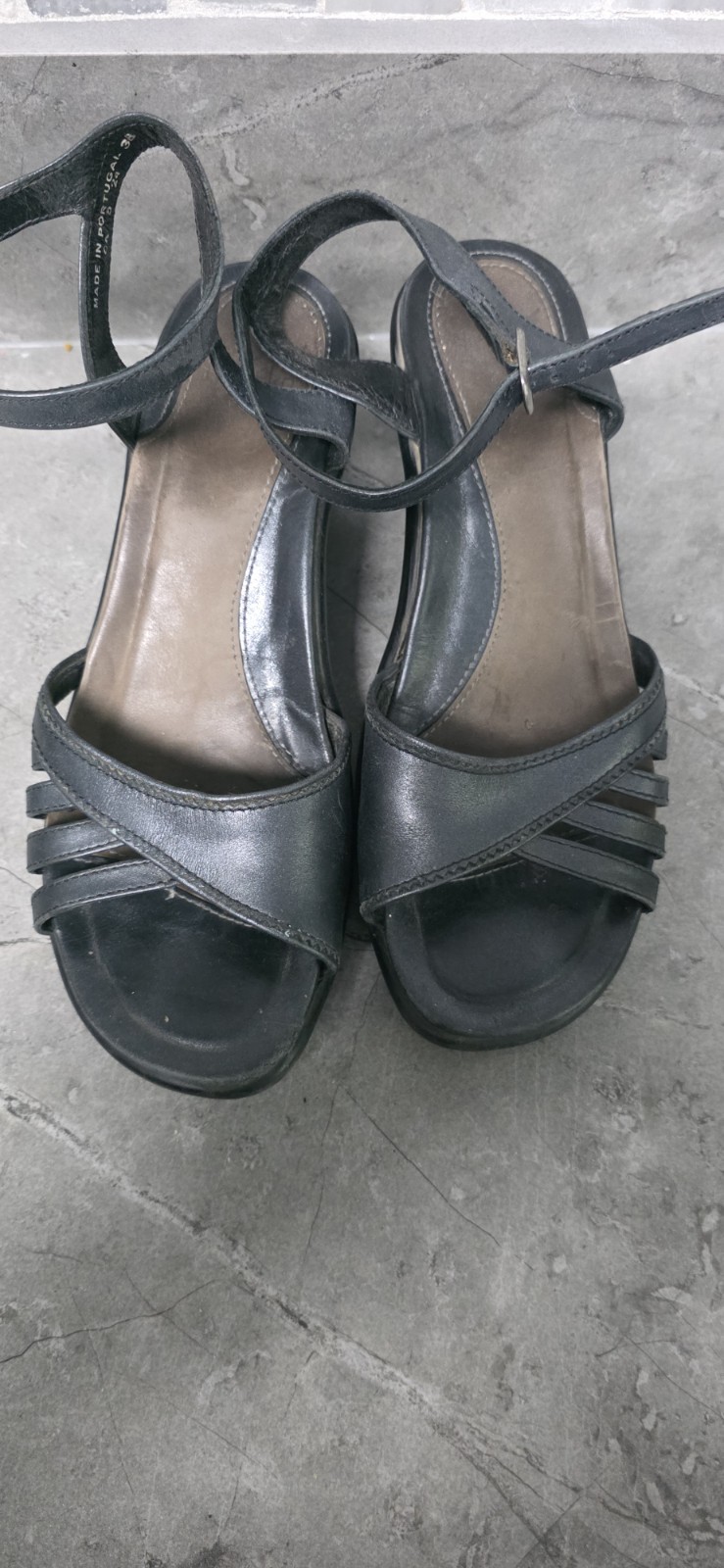 Dansko Women’s Black Leather Strappy Ankle Strap Sandals Buckle US 8 EU 38