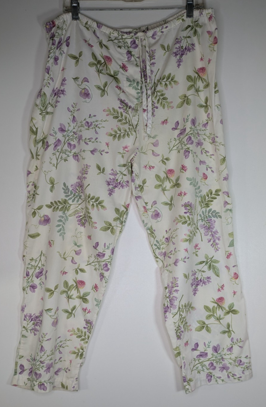Crabtree Evelyn Pajamas Set Cotton Floral Turkiye Cream Vintage Pocket S Women’s