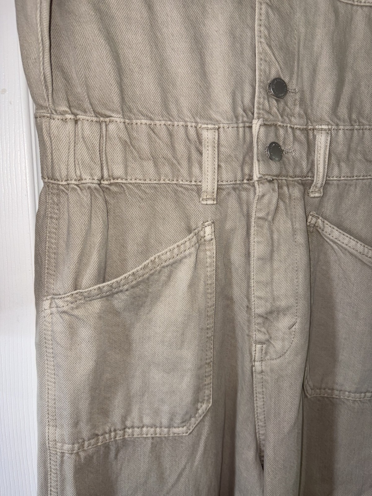 NEW! Universal Thread Cream Long Sleeve Utility Jumpsuit Size 4 Patch Pocket