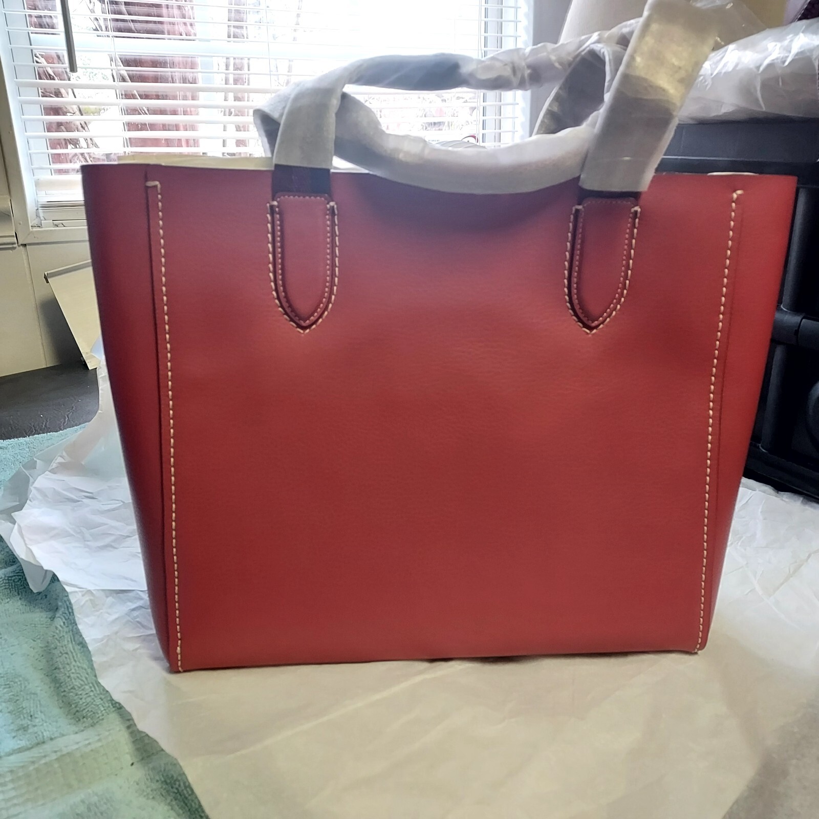 Coach 58660 Derby Tote Rouge Pink Pebbled Leather New