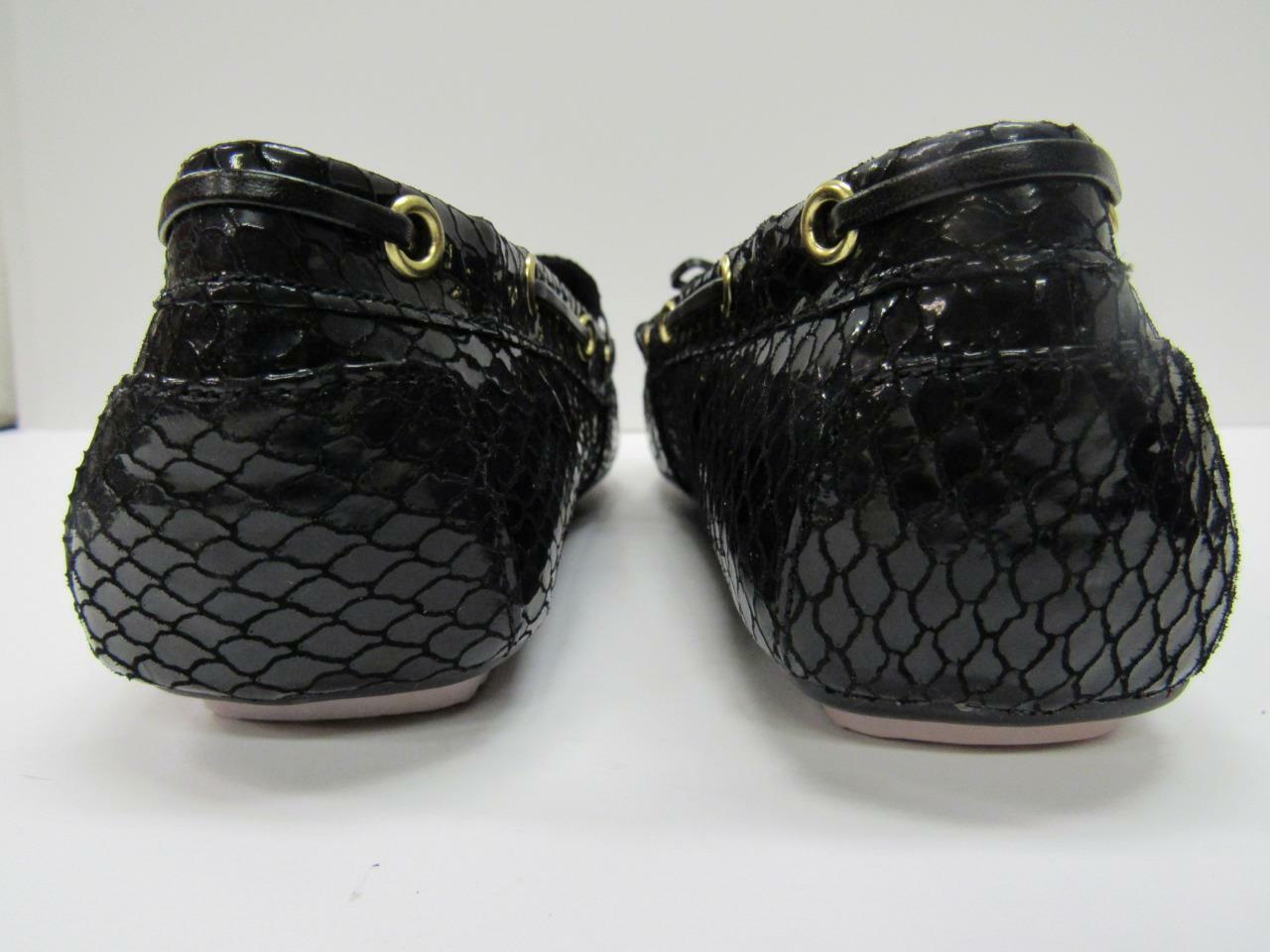 New Isaac Mizrahi Leather Driving Moccasins Flats Loafer Womens Black Purple NIB