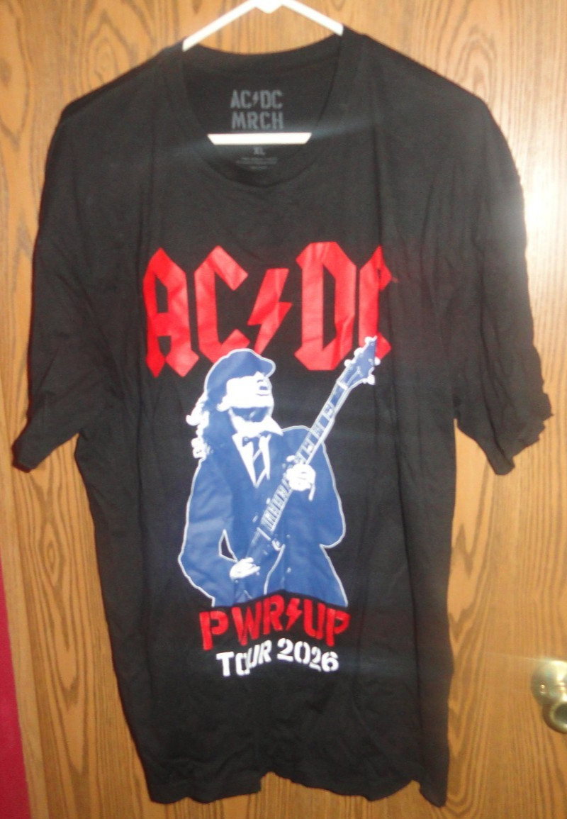 NEW ACDC 2026 tour shirt united states Angus Young PWR UP ADULT XL BLACK ROCK