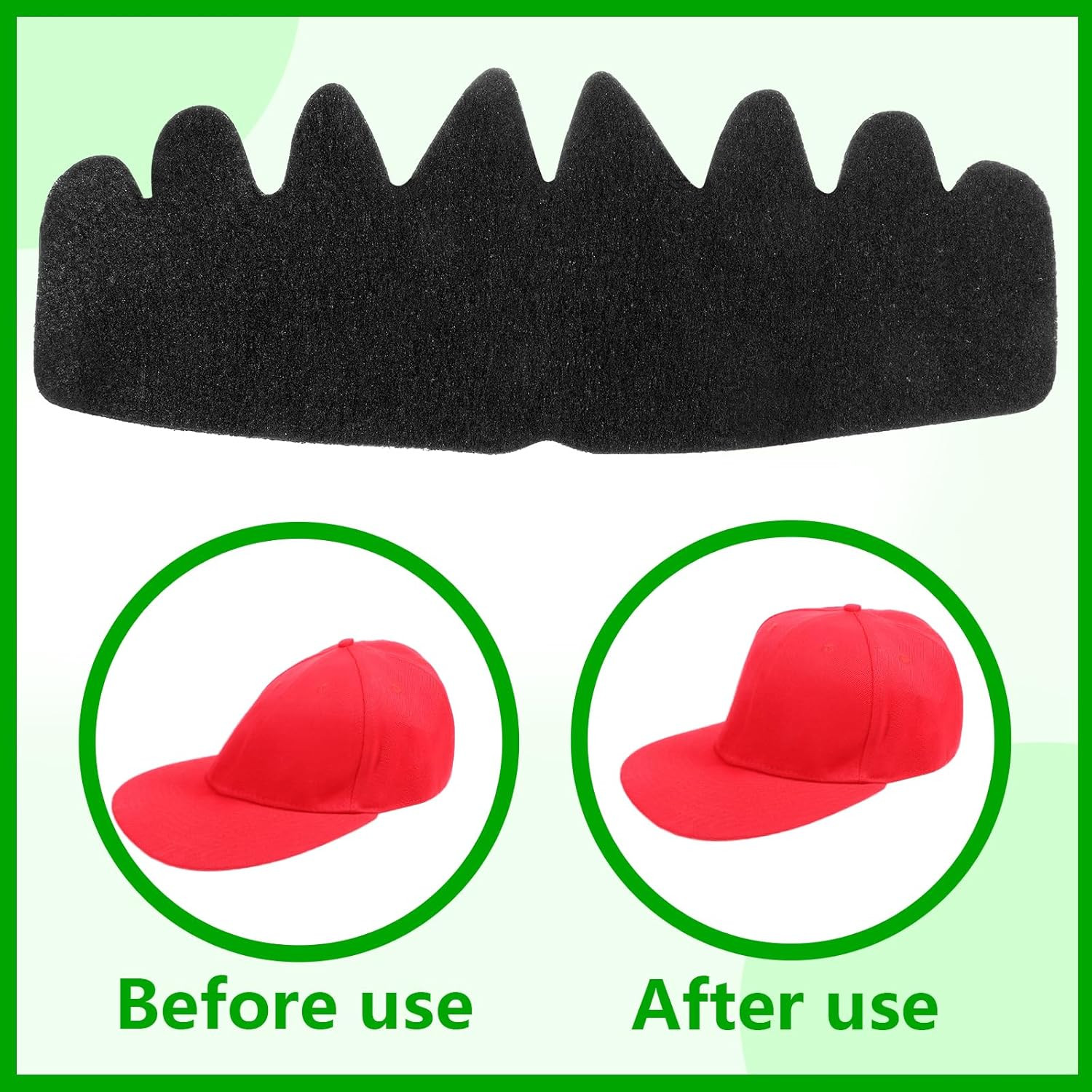 10 PCS Black Baseball Cap Inserts, Flexible Washable Hat Shaper Inserts for Base