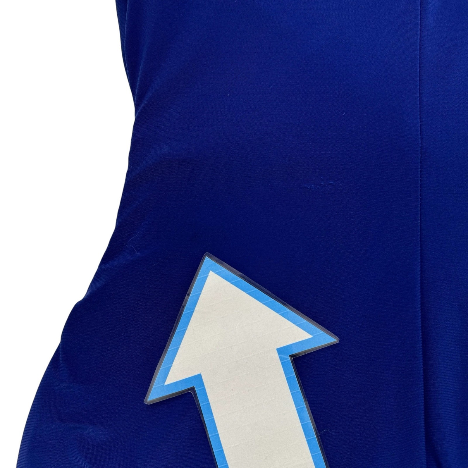 RALPH LAUREN LRL Cobalt Blue Keyhole Gold Logo Faux Wrap Dress Sz 6 Jersey Knit