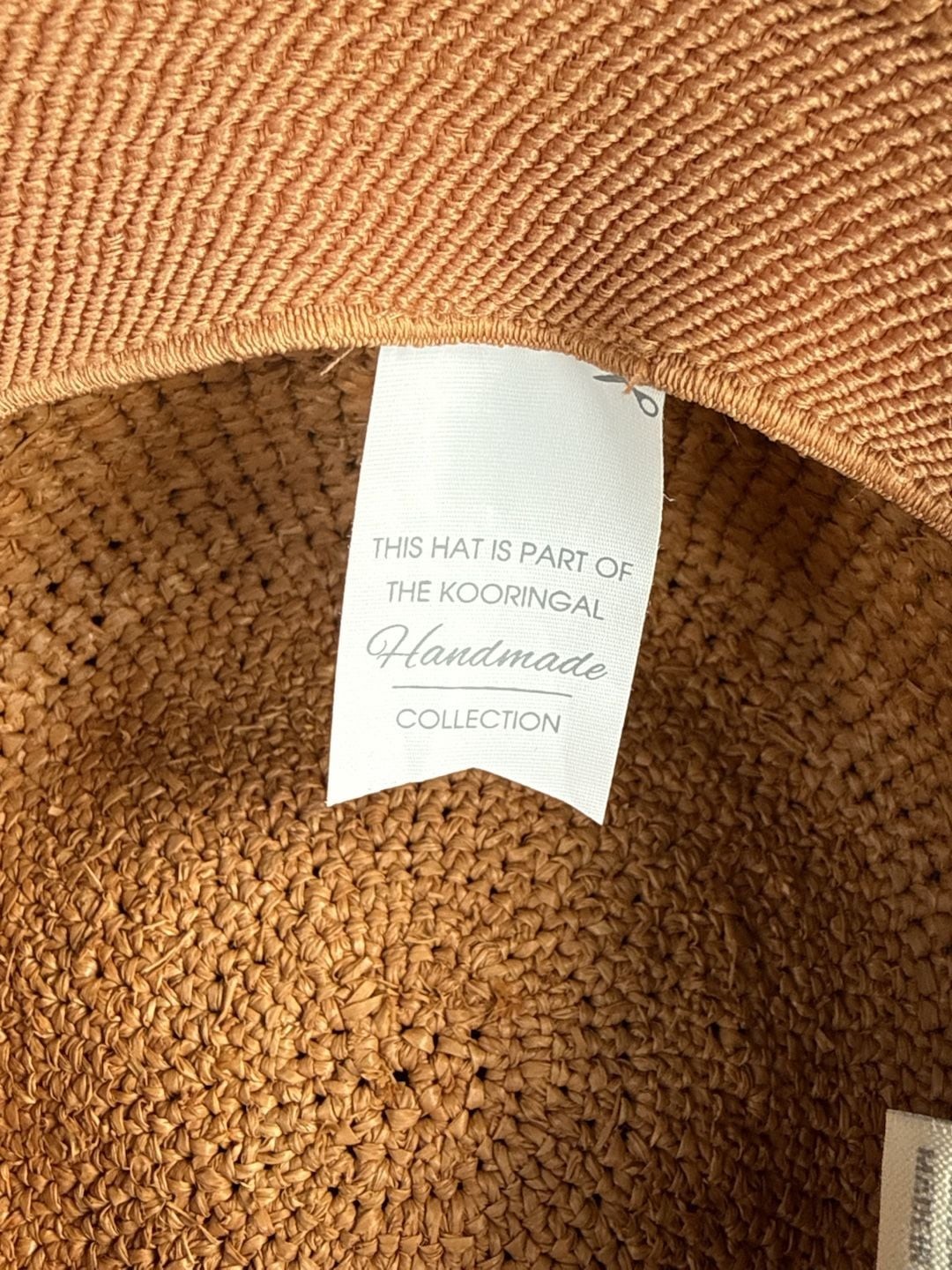 Kooringal Handmade Collection Raffia Crochet Sun Hat with Beaded Tie