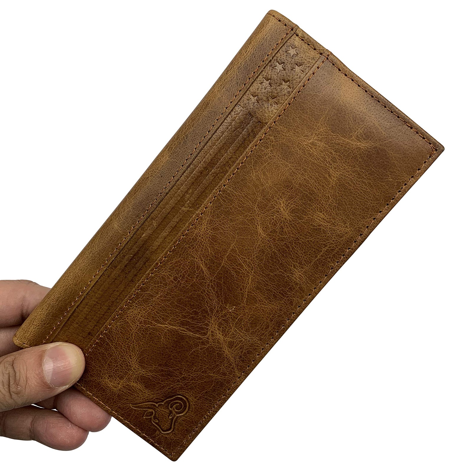 Genuine Leather Checkbook Cover For Men & Women Holder Wallet Tan