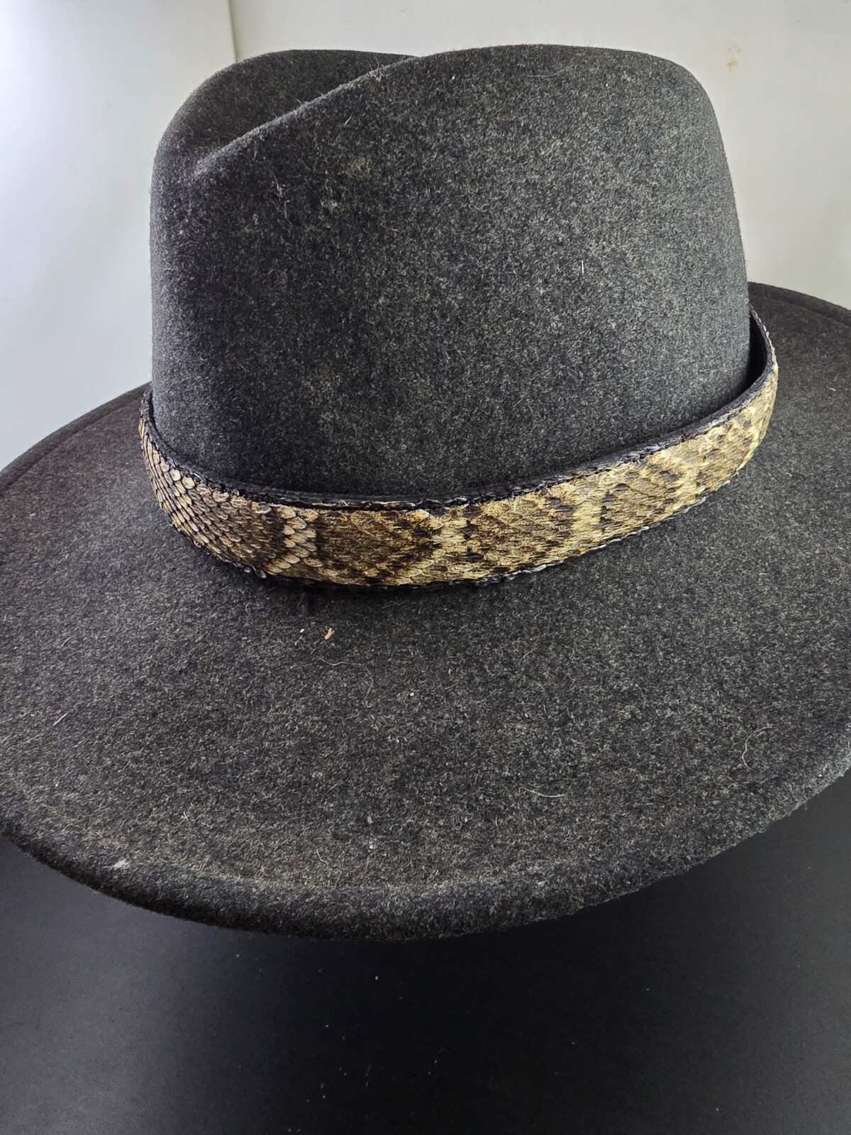 RATTLESNAKE skin hat band adjustable and rattlesnake bone Western cowboy cowgirl