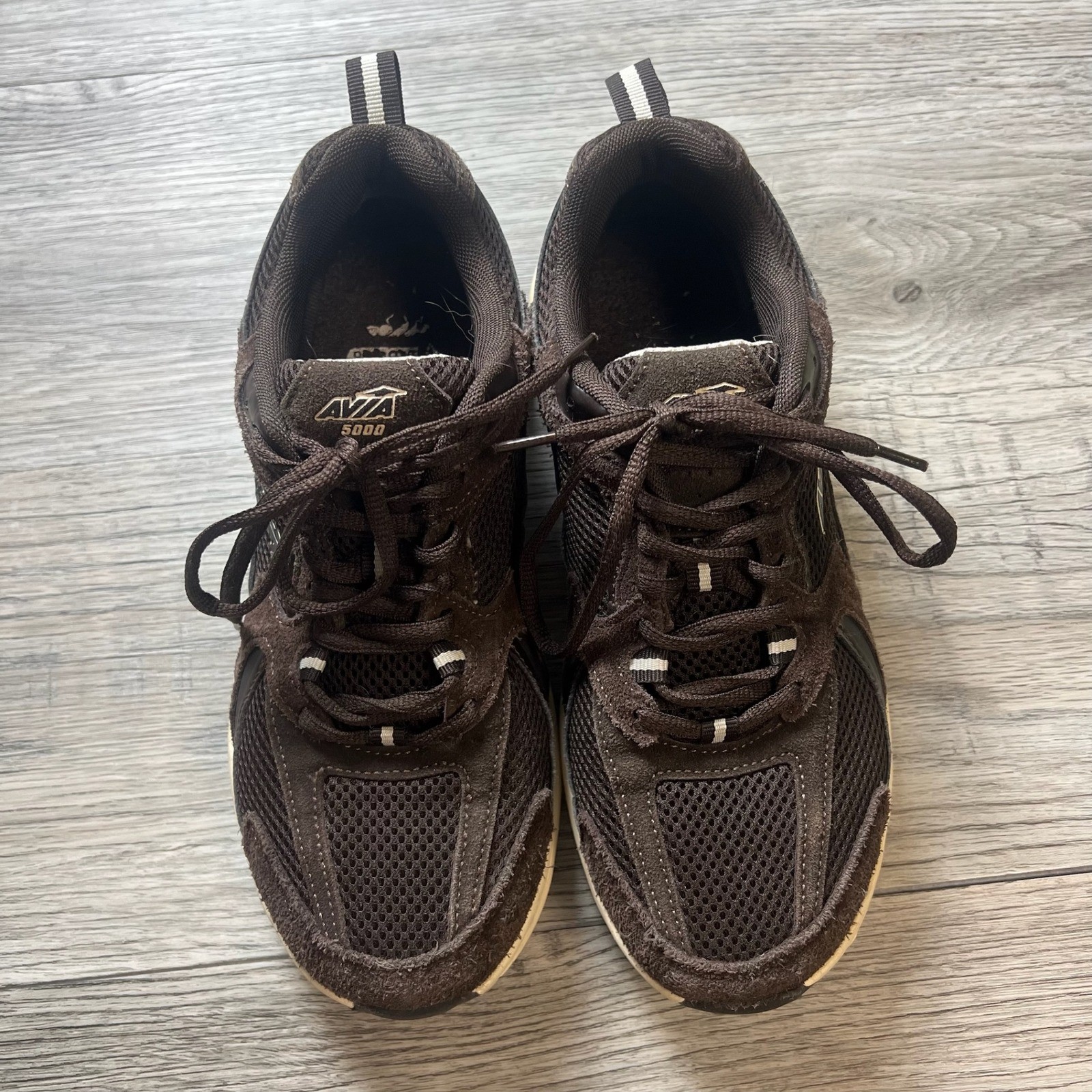 Avia 5000 Sneakers Womens 9 Dark Brown Mesh Suede Athletic Walking Shoes WMAV44G