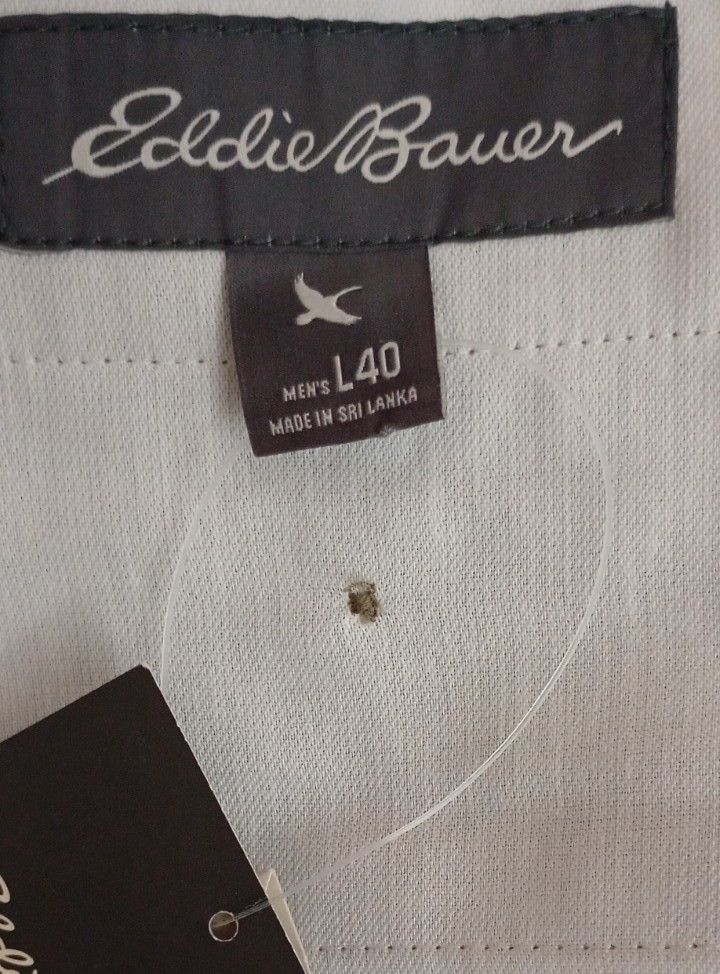 EDDIE BAUER MEN’S PANT DRESS 40L 41X34 WORSTED WOOL TAN RELAXED FIT OUTDOOR NWT