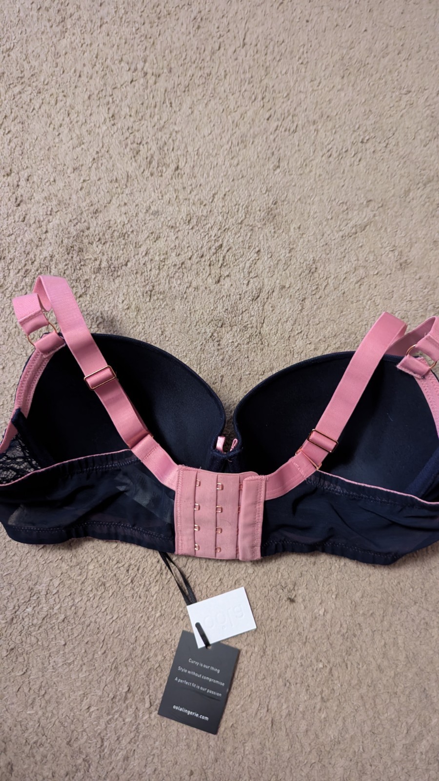 38D OOLA UNDERWIRED NAVY PINK BRA BNWT SALE RRP £45