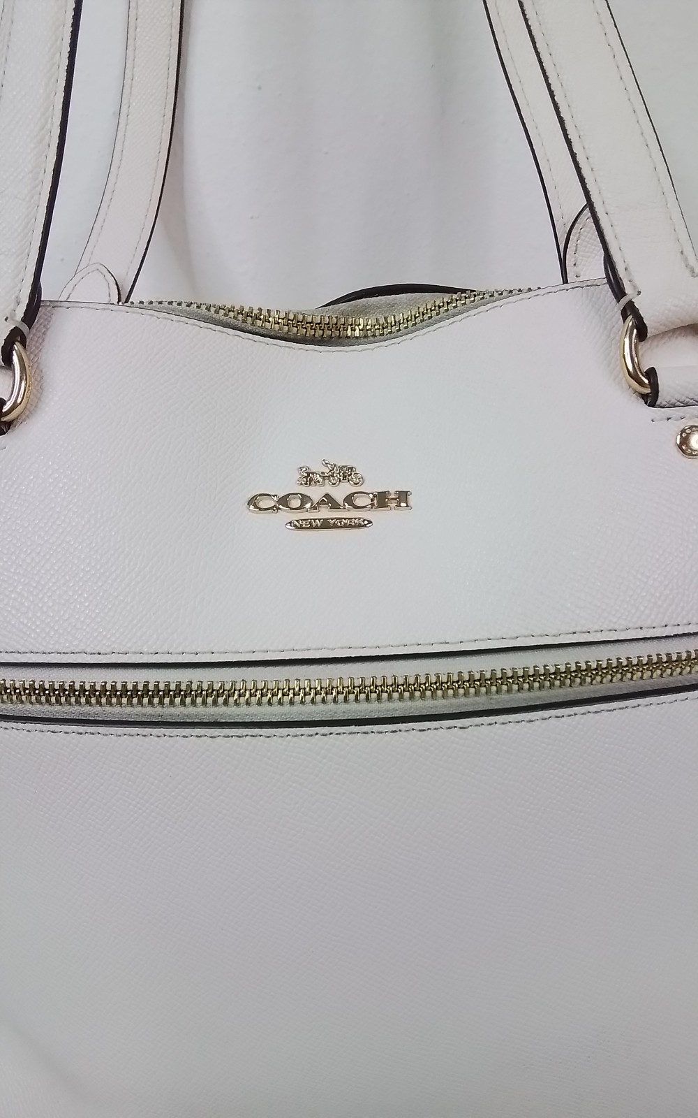 Coach Gallery Leather Tote Purse Gold/Chalk F79608 #J3032