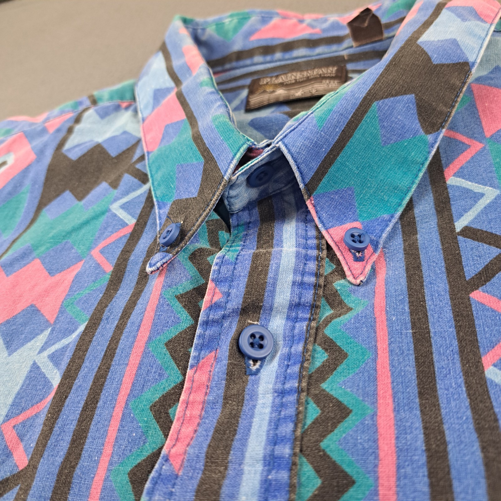Vintage Plainsman Aztec Print Shirt Men’s 4XL Southwestern Western Button Up