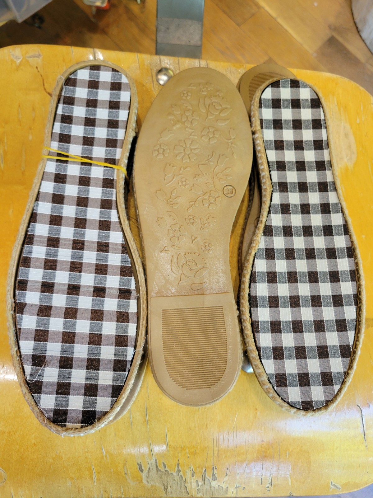 “Loren” Woven Soles, Bundle of sizes 37, 38, 39 all tan