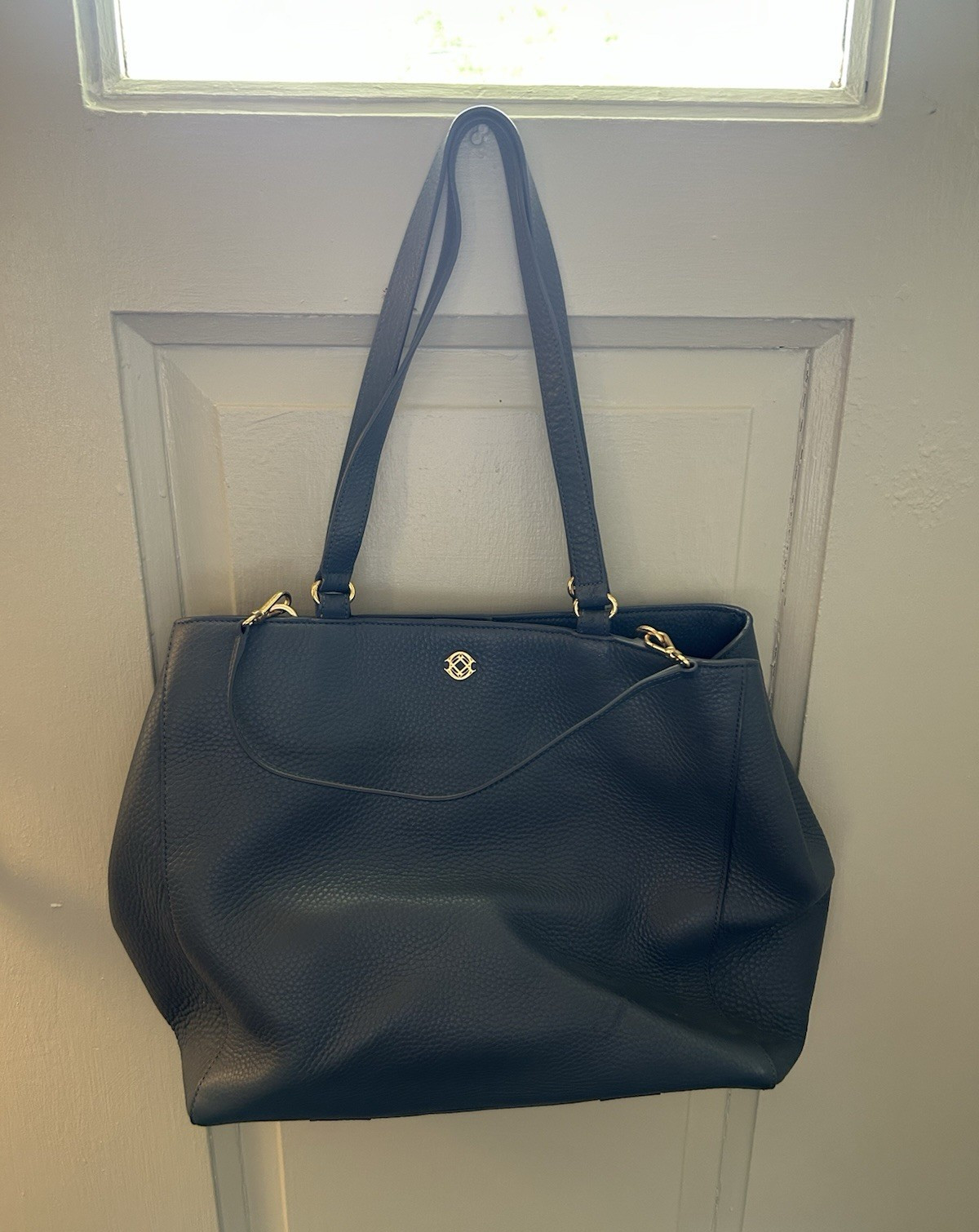 Dagne Dover Blue Shoulder Bag, Gold Hardware, Magnetic Close, Laptop Bag