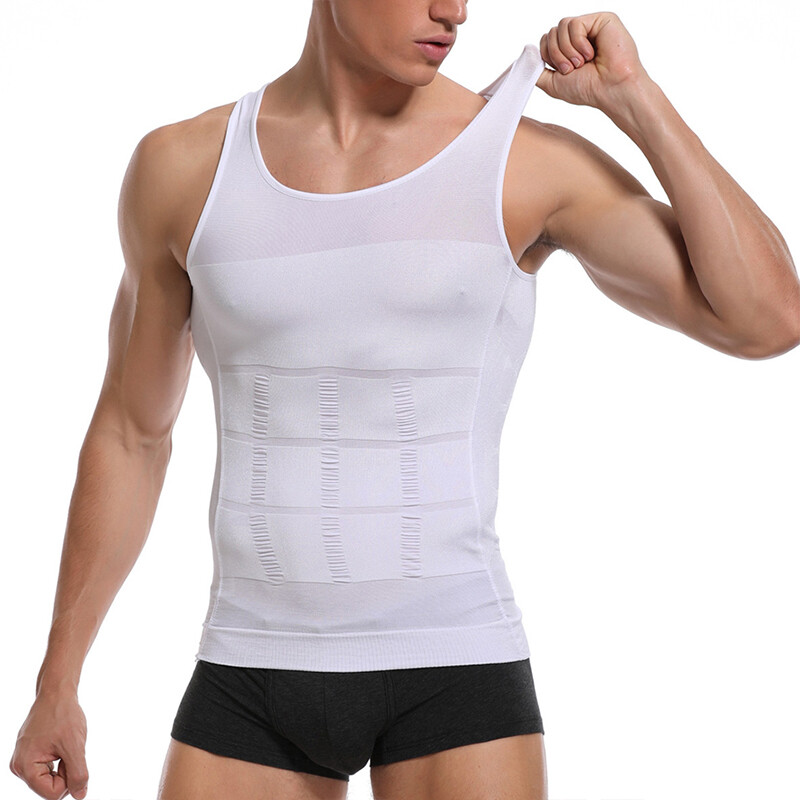 Men Slimming Body Shaper Chest Tummy Compression Shirt Fajas hombre Shapewear