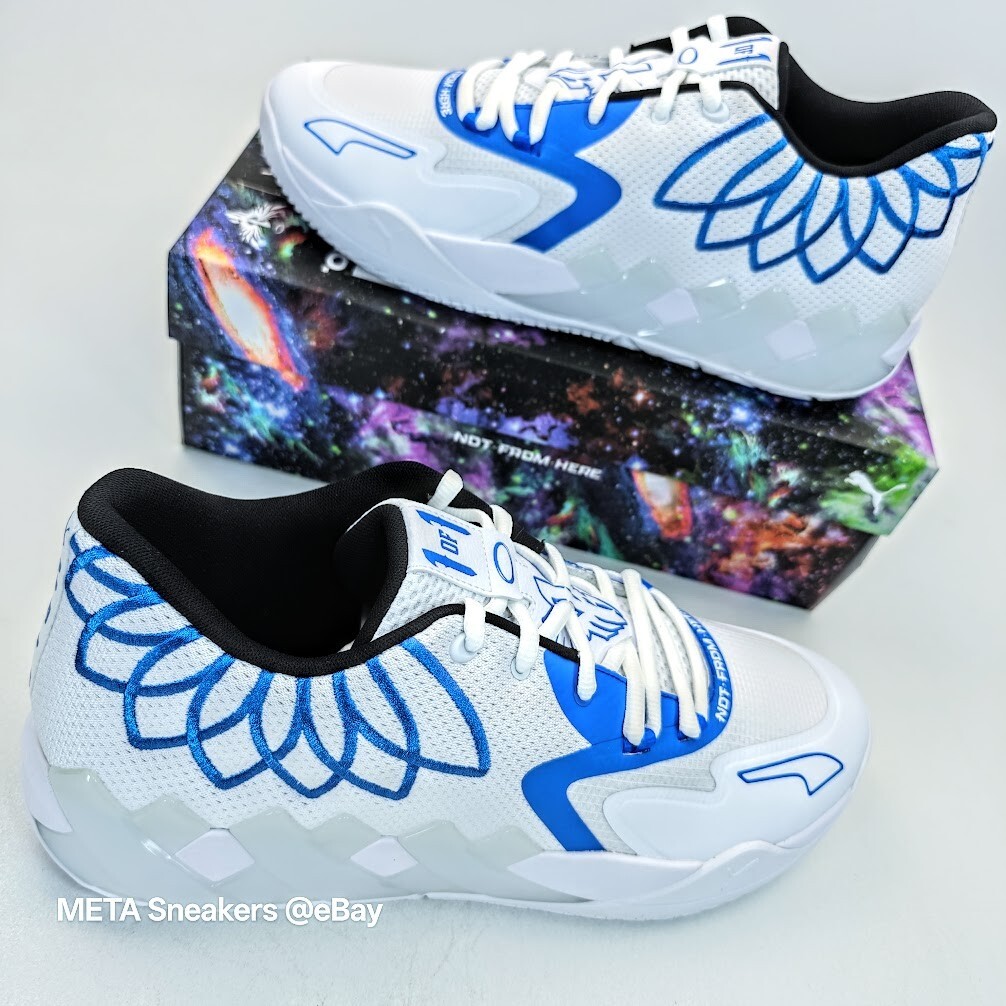 Puma MB.01 US 15 Men’s White Blue Black Basketball LaMelo Ball 376941 11 New