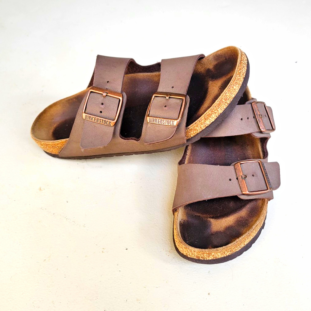 Birkenstock Arizona Sandals Mens 7.5 Womens 9 Mocha Brown Leather EU 40 Cork