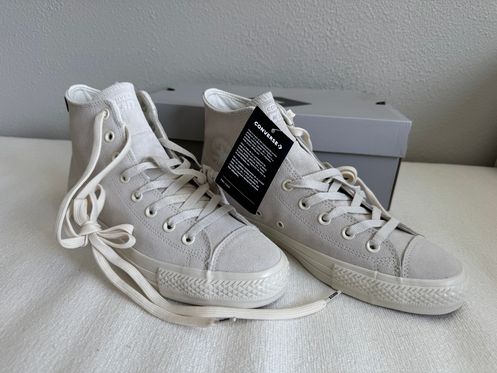 Converse Cons Ctas Pro Hi Egret Suede Men’s Sneakers White Size 9.5 Egret/Egret