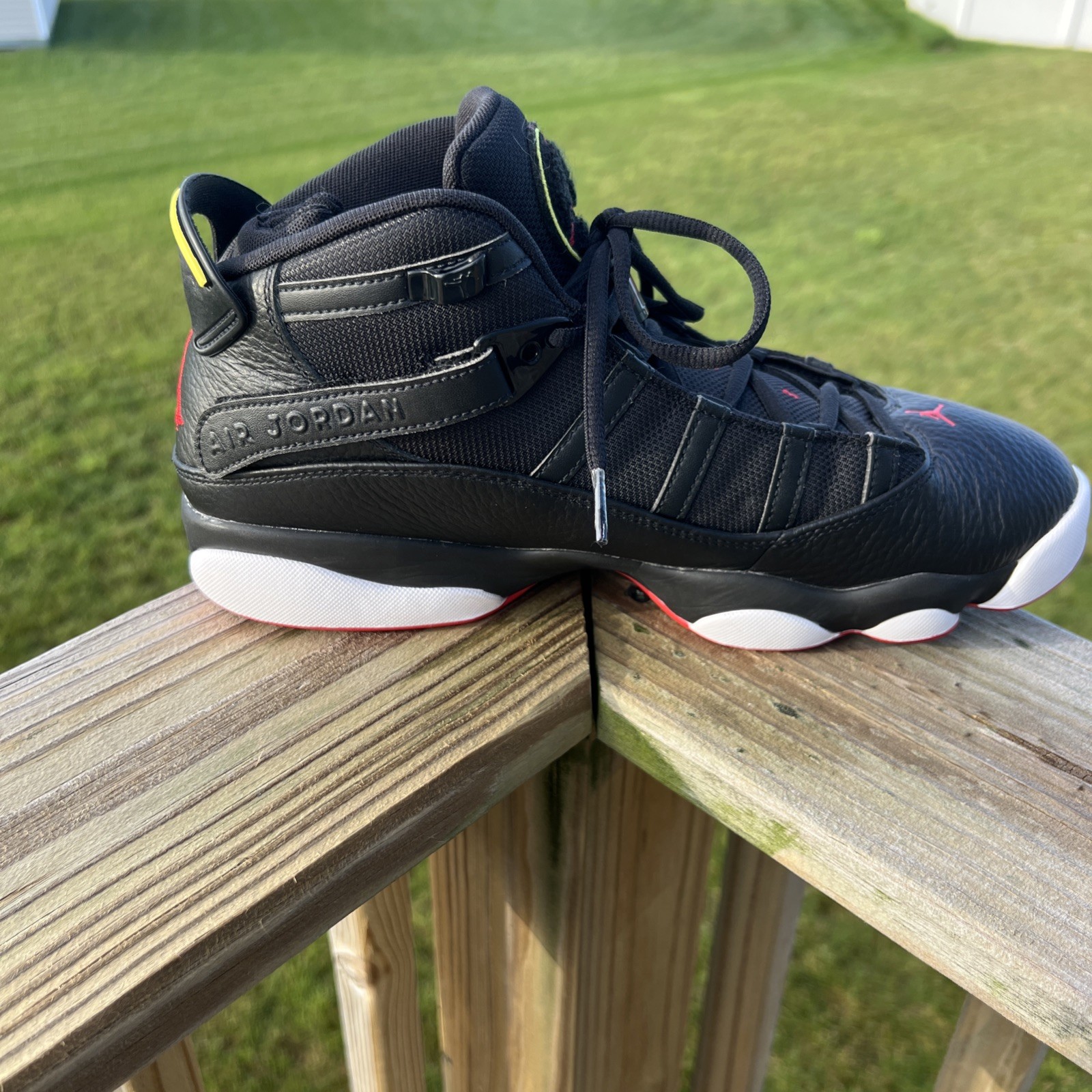 Air Jordan 6 Rings Shoes Black Red White 322992-063 Mens Size 10.5 No Box
