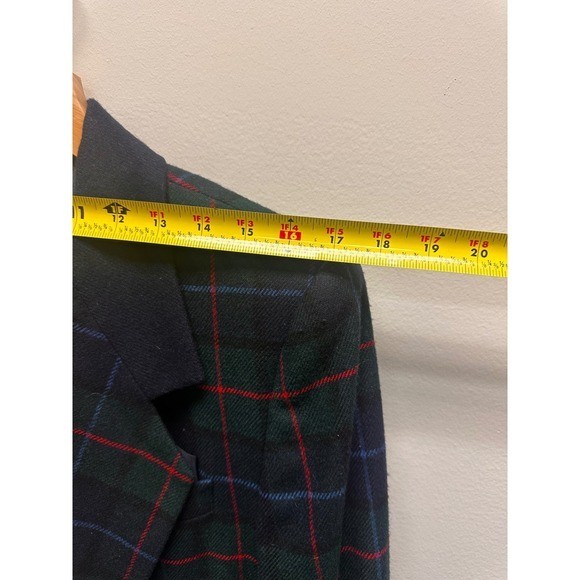 Le Suit Plaid Blazer Double Breasted Womens Size 12 Wool Acrylic Blend Business