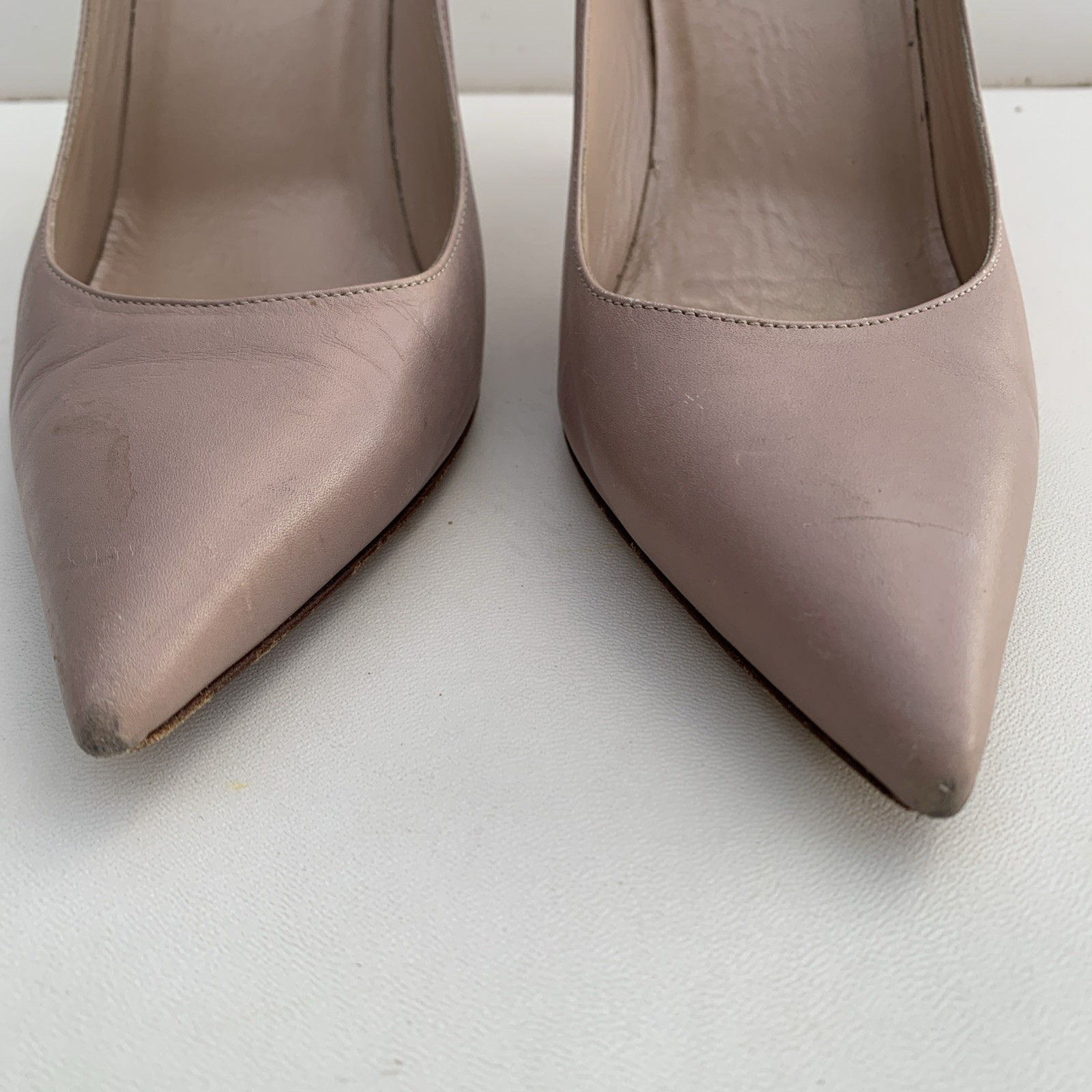 Valentino Pink Nude Heels Pumps Sz 37.5 Fits 7