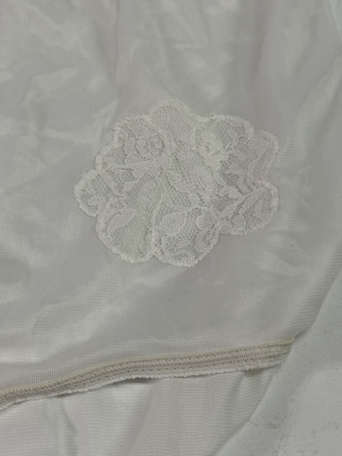 Vintage Carole Nylon Granny Panties Lace Flower Size Unknown White