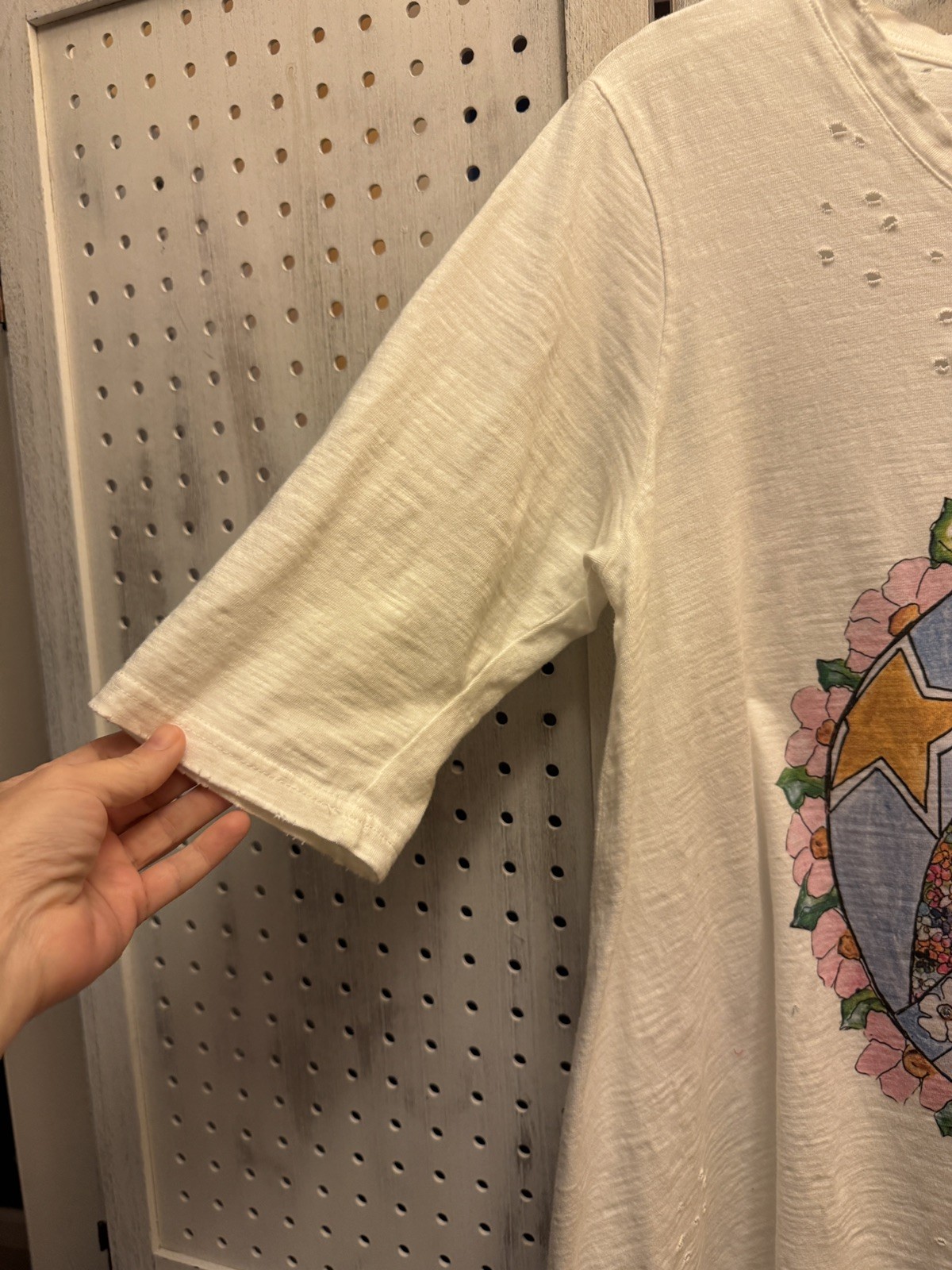 A Rare Bird Distressed Jeweled Tshirt Sz:S/M Hippie Bus