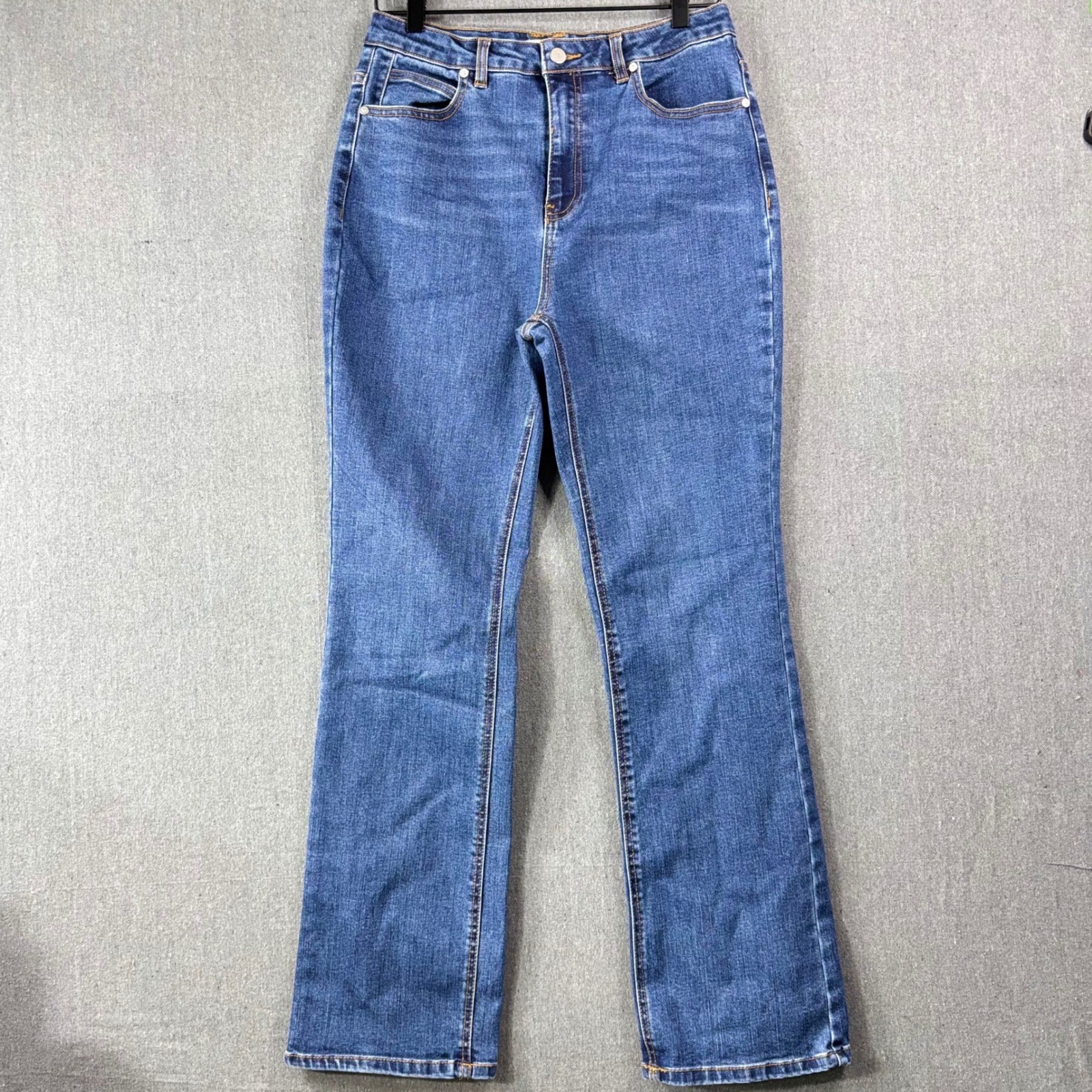 OAT New York Jeans Womens 8/29 Blue High Rise Bootcut Stretch Denim PO110-CA