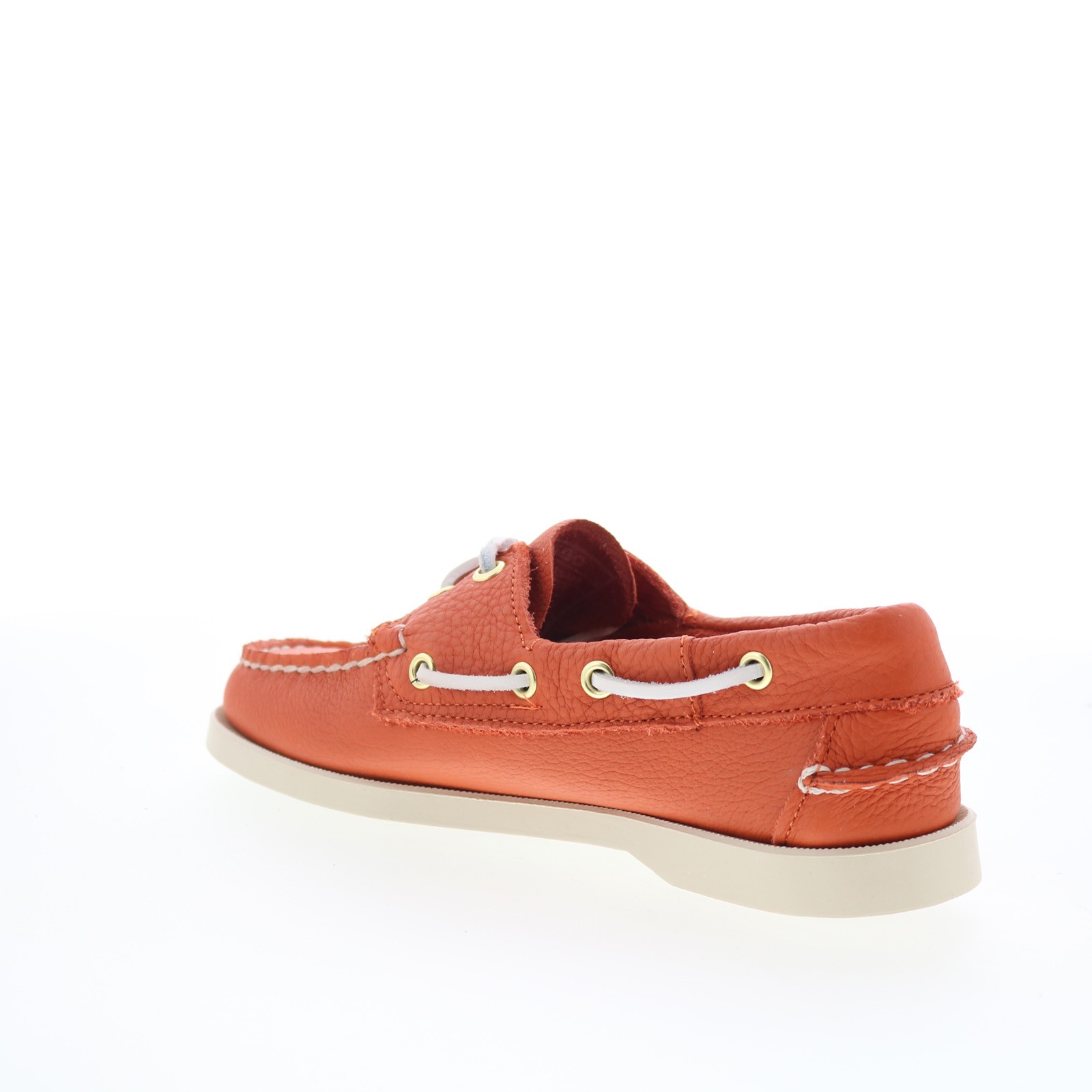 Sebago Portland Fisher Womens Orange Leather Loafers & Slip Ons Boat Shoes