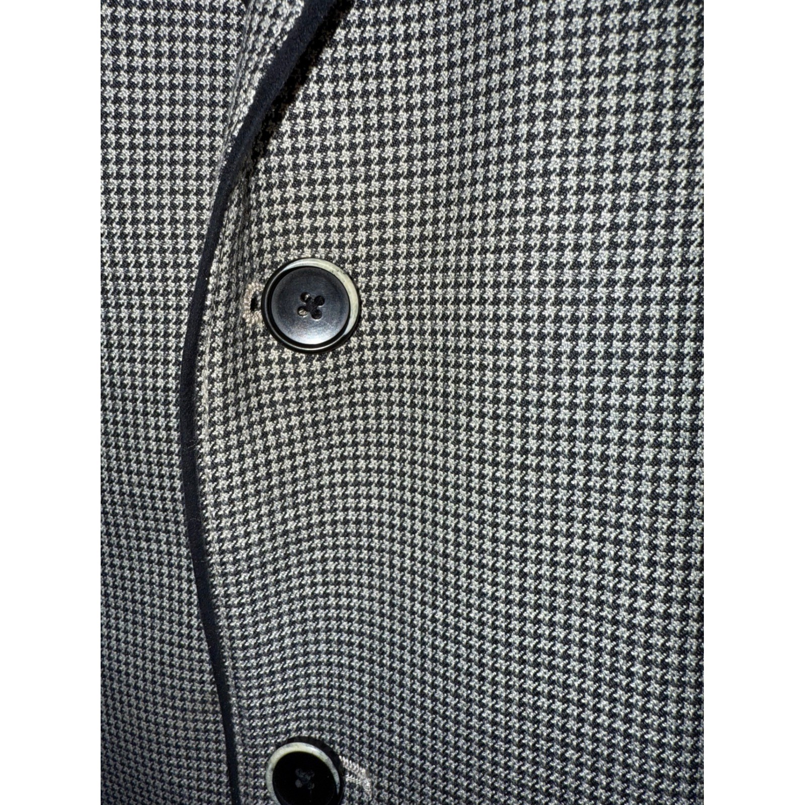 TALLIA Est 1893 Mens Houndstooth Blazer Jacket Black Gray Paisley Lined Mens XL