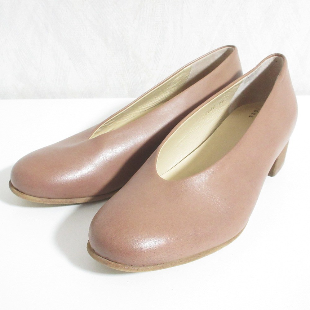 MARGARET HOWELL idea Chunky Heel Almond Toe Pumps, Size 9.1″” Beige Women USED