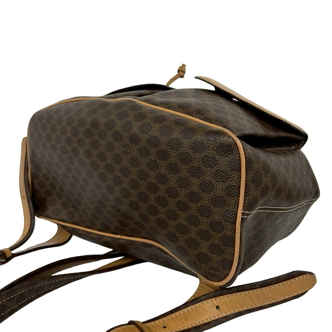 CELINE Macadam Blason Triomphe Pattern Backpack leather PVC Brown 69309