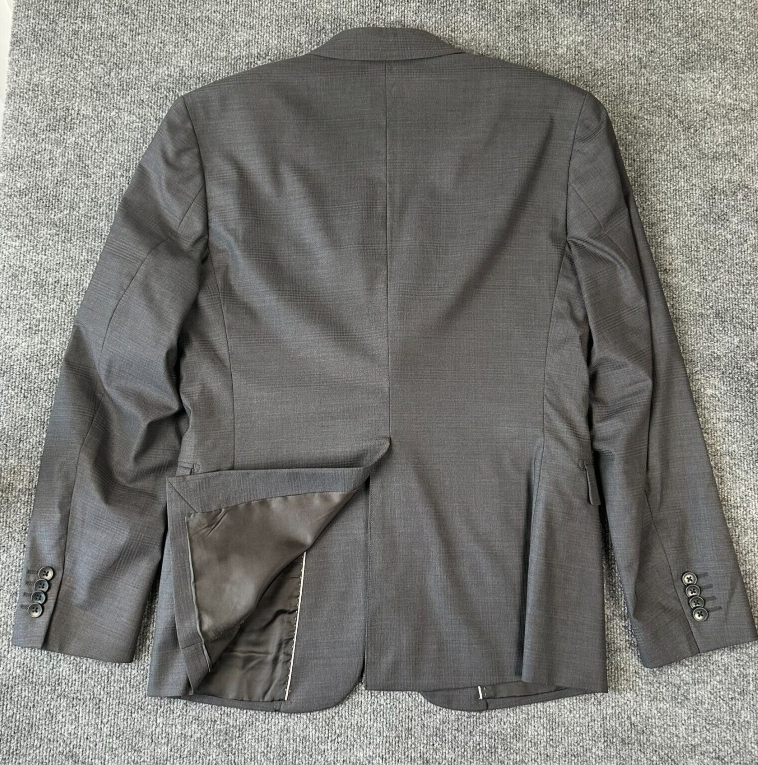 Theory Chambers Model Solid Gray 2-Btn Wool Stretch Blazer Jacket 38S