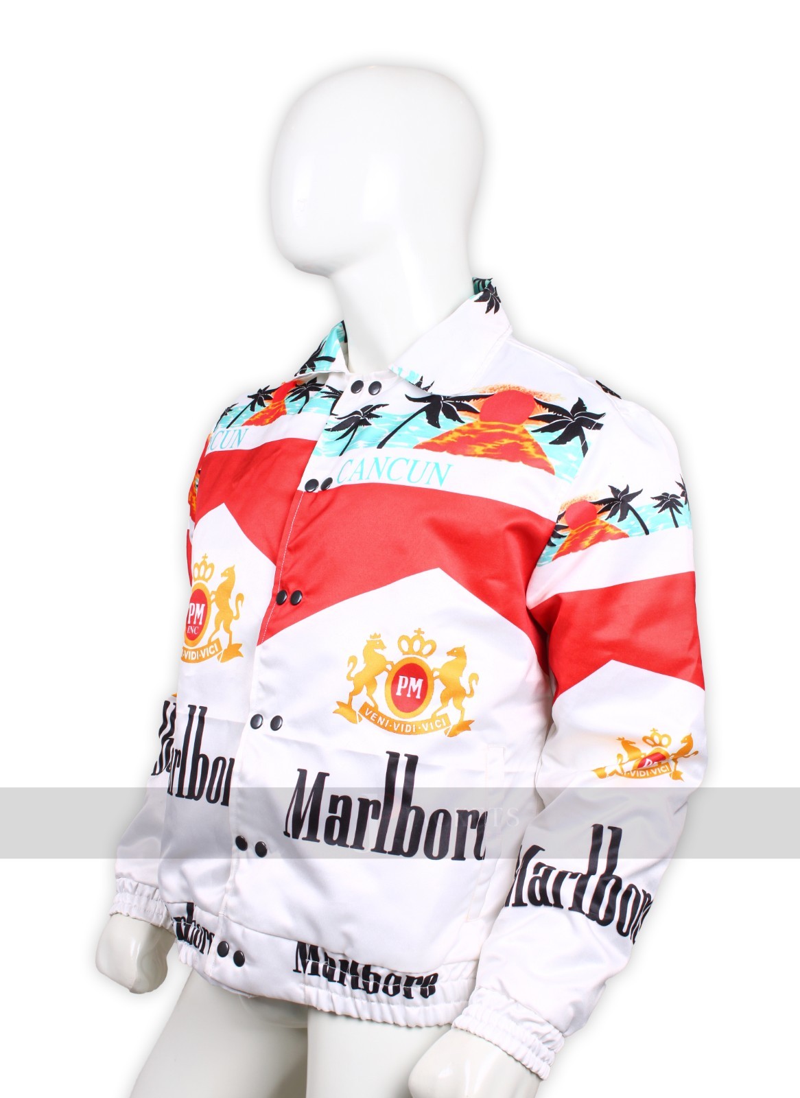Vintage Style White 80s Bomber Cancun Jacket