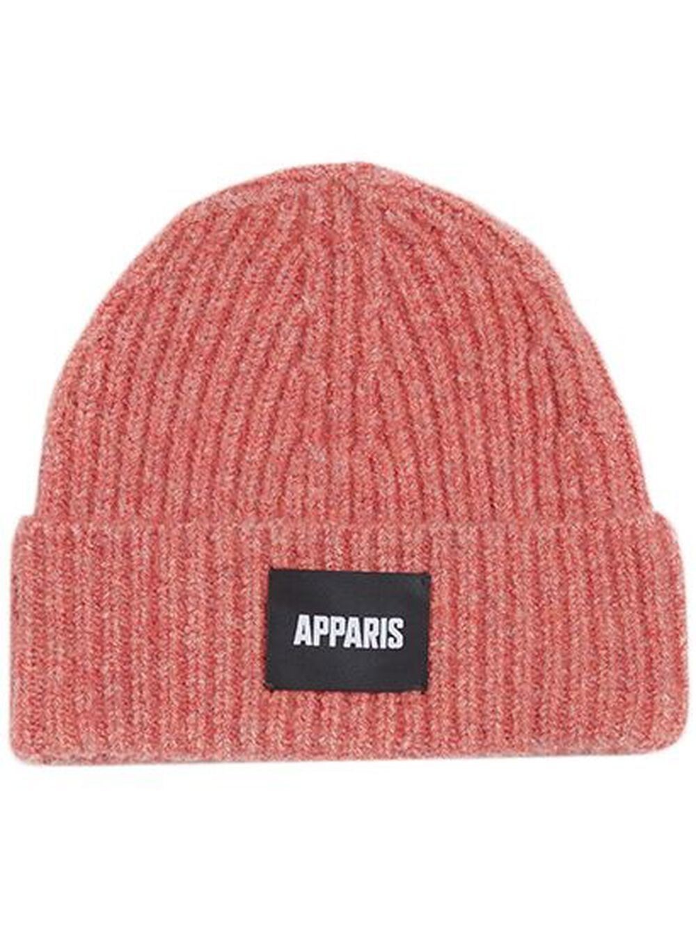 $85 Apparis Women’s Marley Knit Logo Beanie, Marled Red, One Size