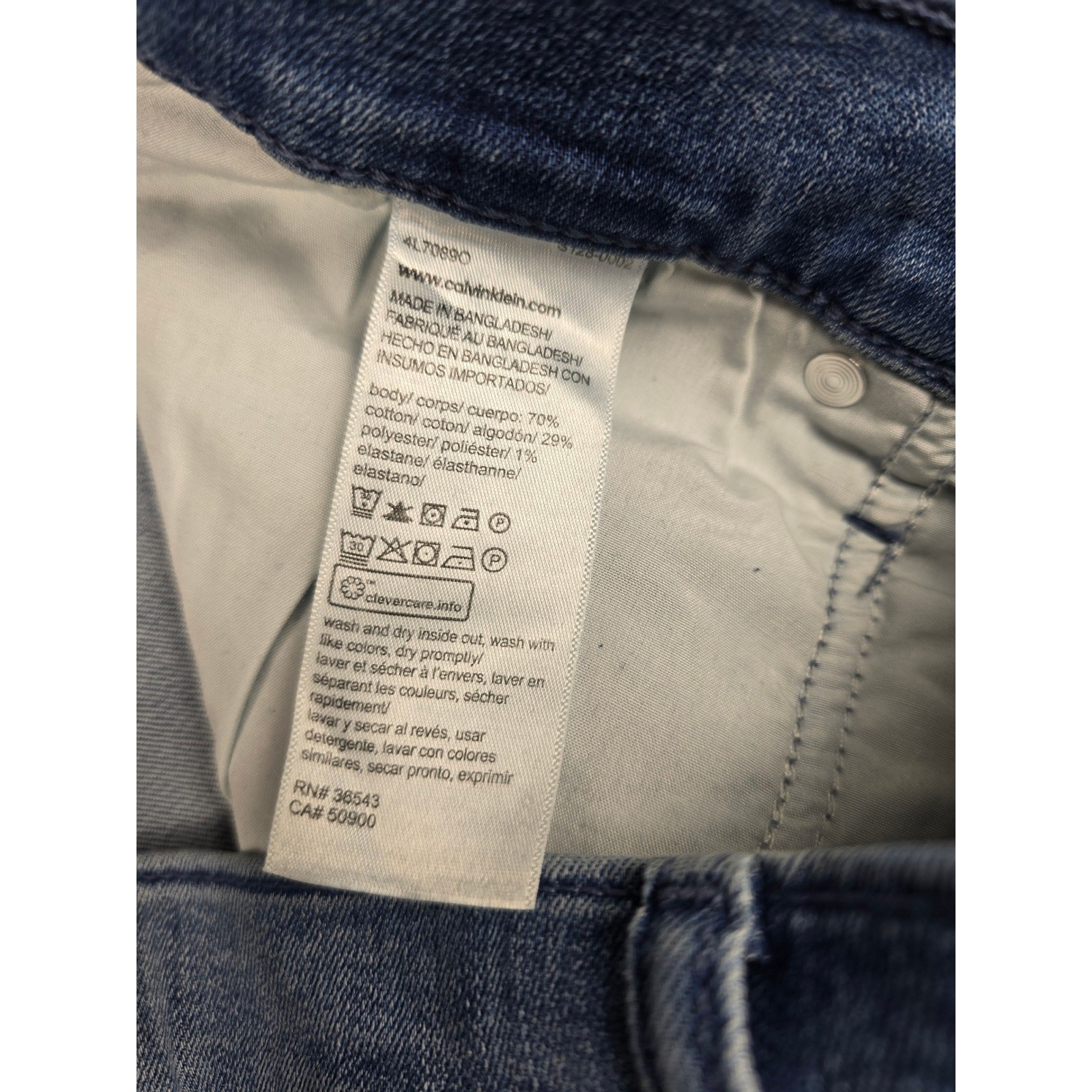 Calvin Klein Jeans Mens 34×30 Blue Straight Leg Denim Pants Stretch