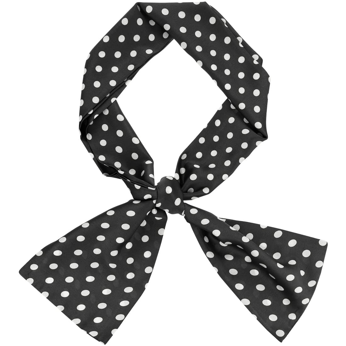 Allegra K Women Retro Polka Dots 145 x 15cm / 57.09 x 5.91 inches(L*W), Black