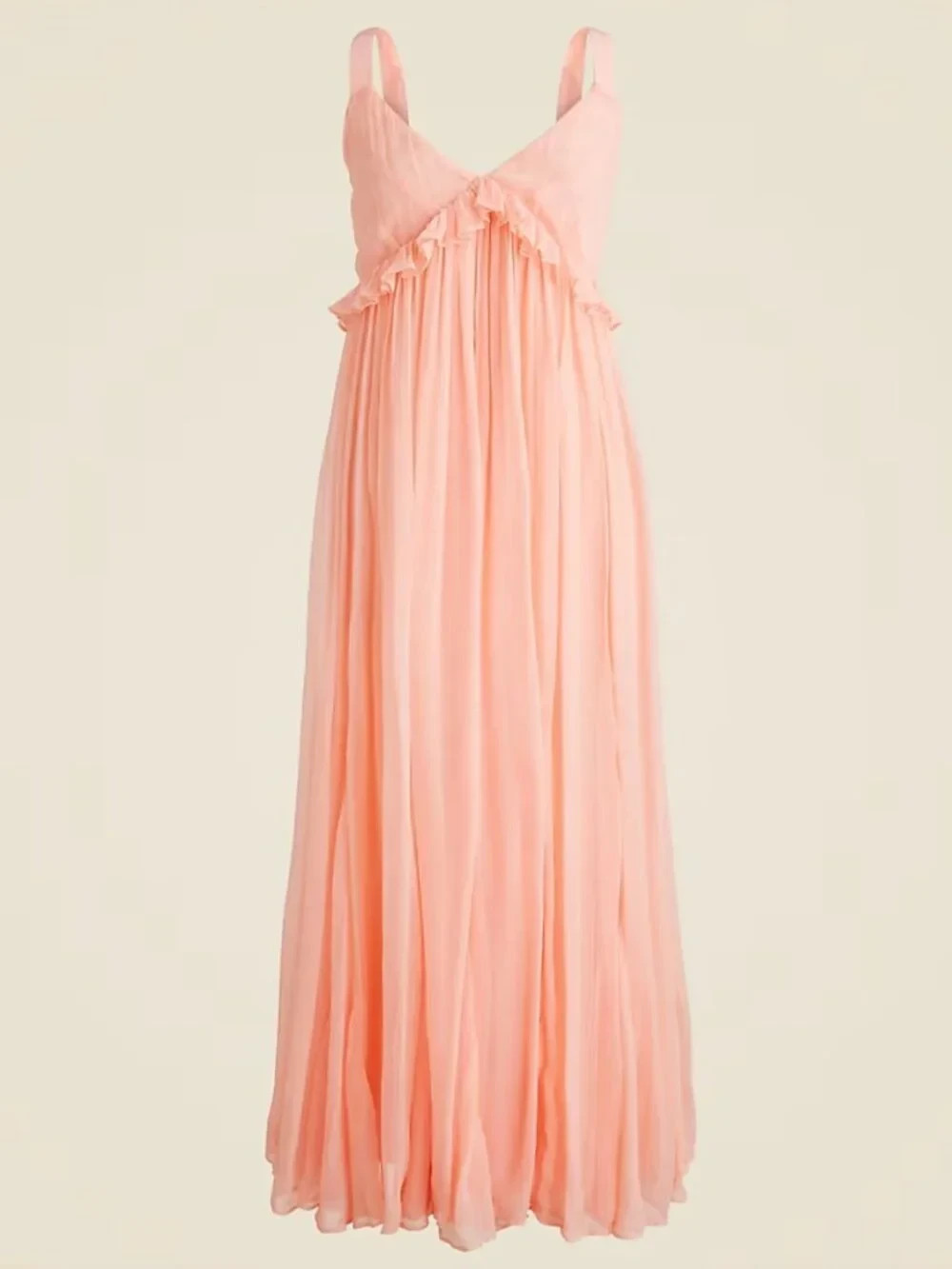 NWT J. Crew Collection Ruffle-trim in Crinkle Cupro A-Line Midi Dress (Size 14)