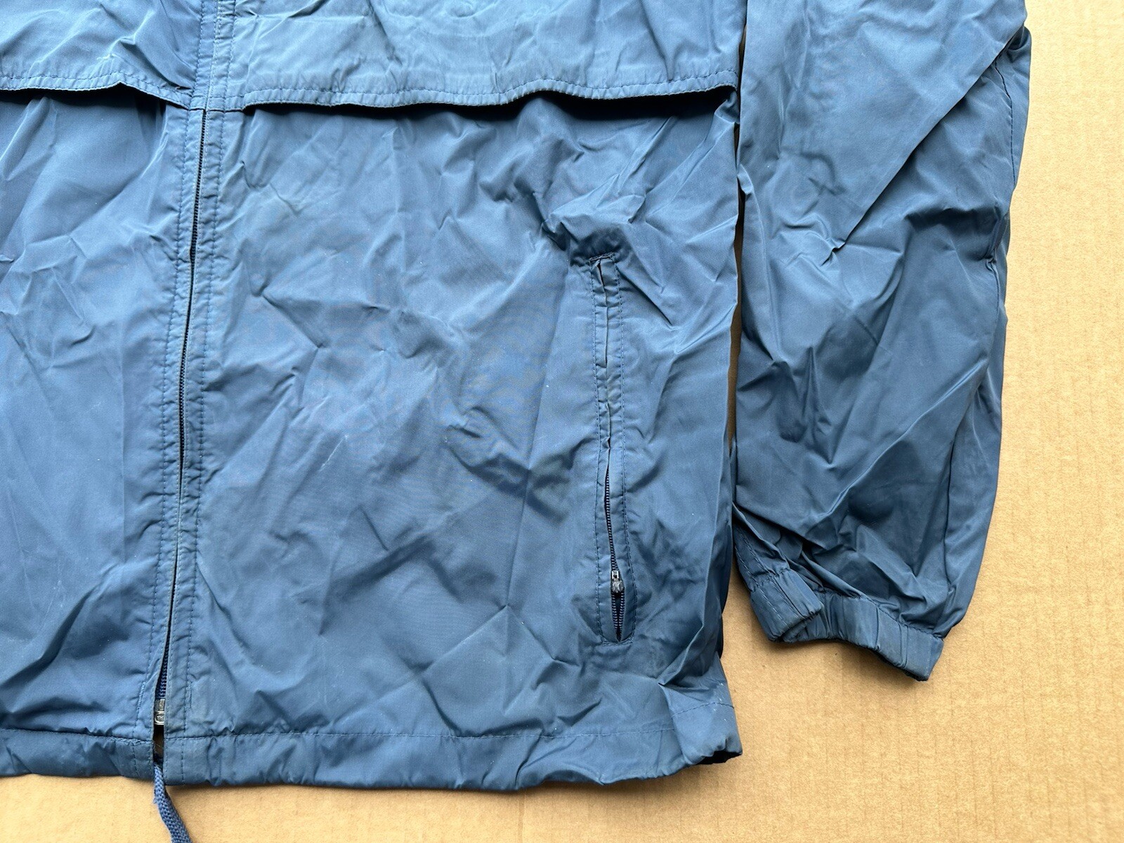 Vintage 90s Woolrich Windbreaker Jacket Mens M Nylon Classic Outdoor Hike Blue