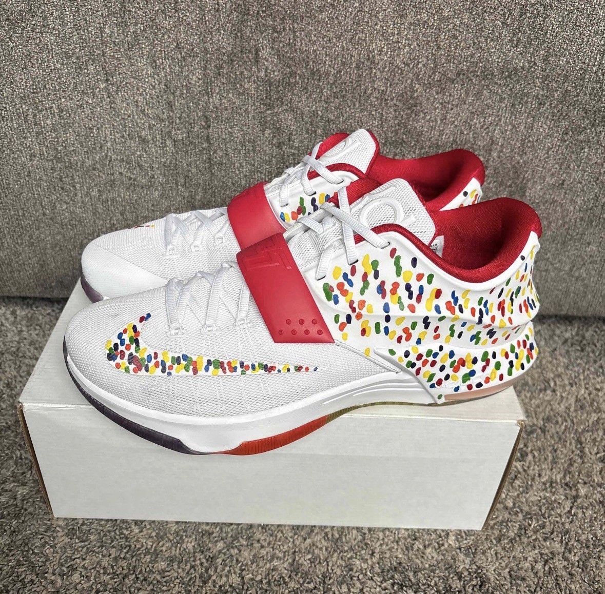 NIKE KD 7 NIKE ID CONFETTI CUSTOM SIZE 13.5 MENS