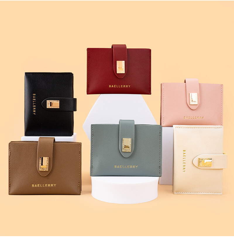 Hasp Women Wallet Small Leather Credit Card Holder Multi Pocket Mini Purse Gifts