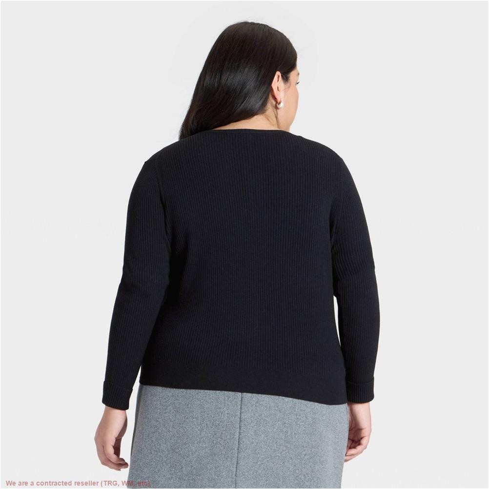 Women’s Ribbed Cuff Cardigan Sweater – A New Day Black 2X *SEE DEAL!!!*